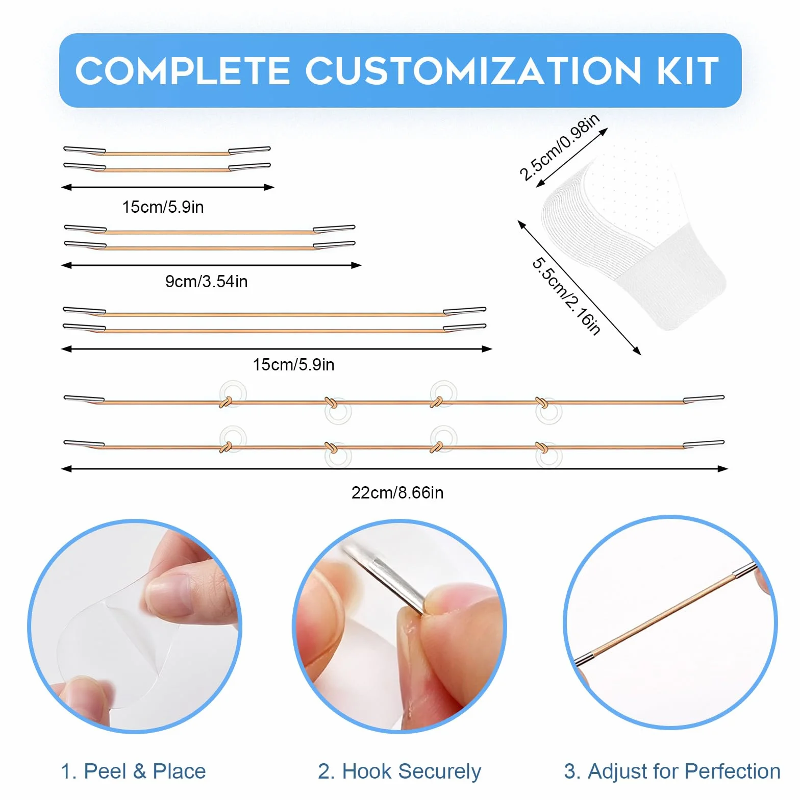 Cinta Lifting Facial Invisible 80 Piezas Parches Cuello Bandas Ajustables