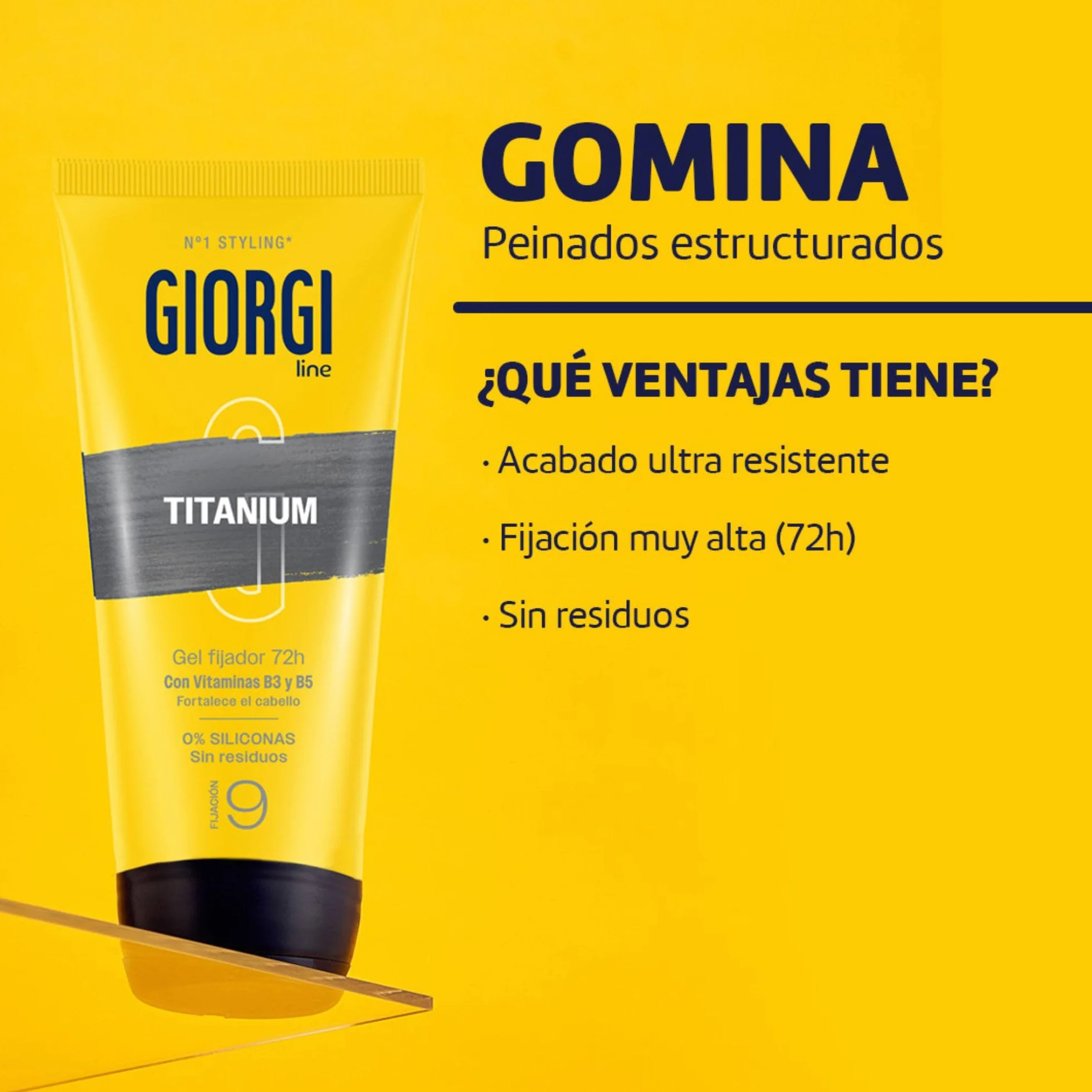 Giorgi Line Gomina Absolut Titanium Fijación Duración 48h Siliconas 170 ml