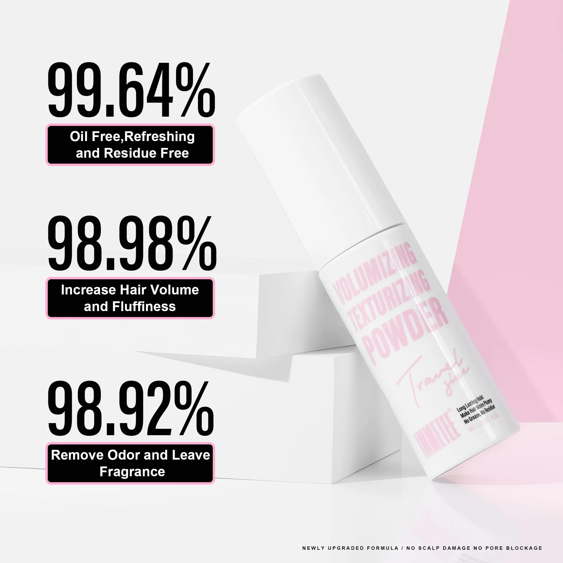 immetee Polvos Texturizantes Pelo Hombre Mujer 13g, Polvos Para el Pelo, Efecto Mate, Forte Sostener, Paquete 13g
