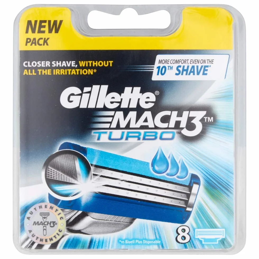 GILLETTE MACH 3 TURBO CUCHILLAS 8 U. MINIBOX
