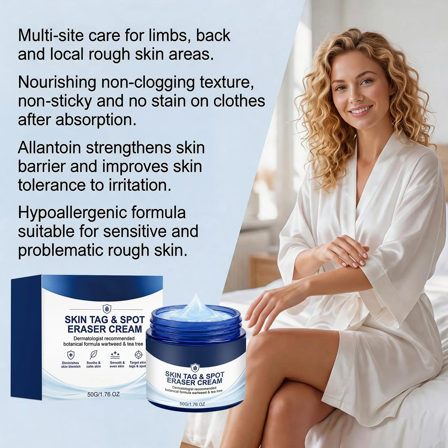 Crema Corporal Hidratante con Alantoína y Árbol de Té para Piel Suave 2PC | Fórmula ligera de cuidado diario que ayuda a mejorar el aspecto de la textura irregular y mantiene la piel hidratada y cómoda