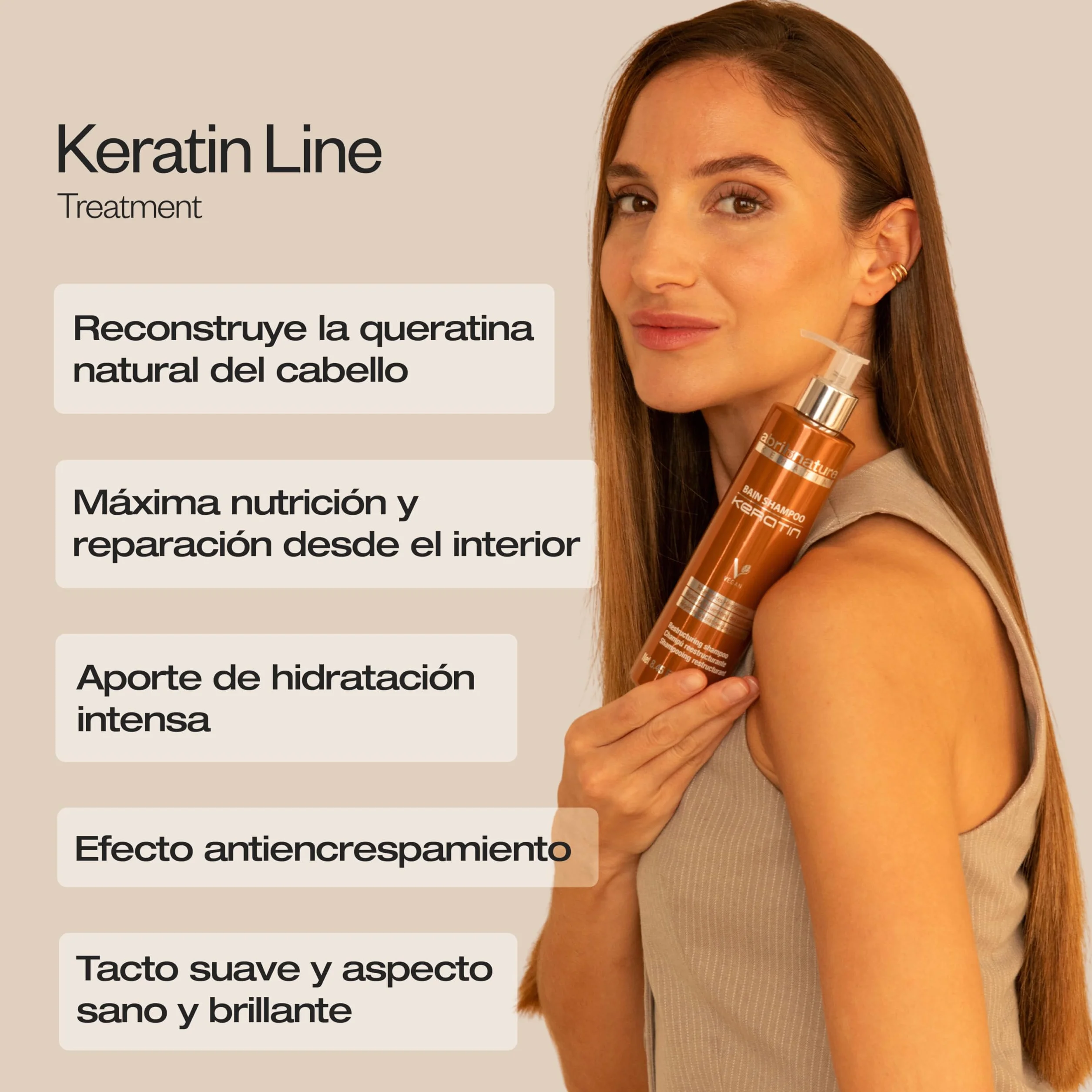 Abril Et Nature Set de Cuidado Capilar Keratin Champú Mascarilla Sérum 550 ml