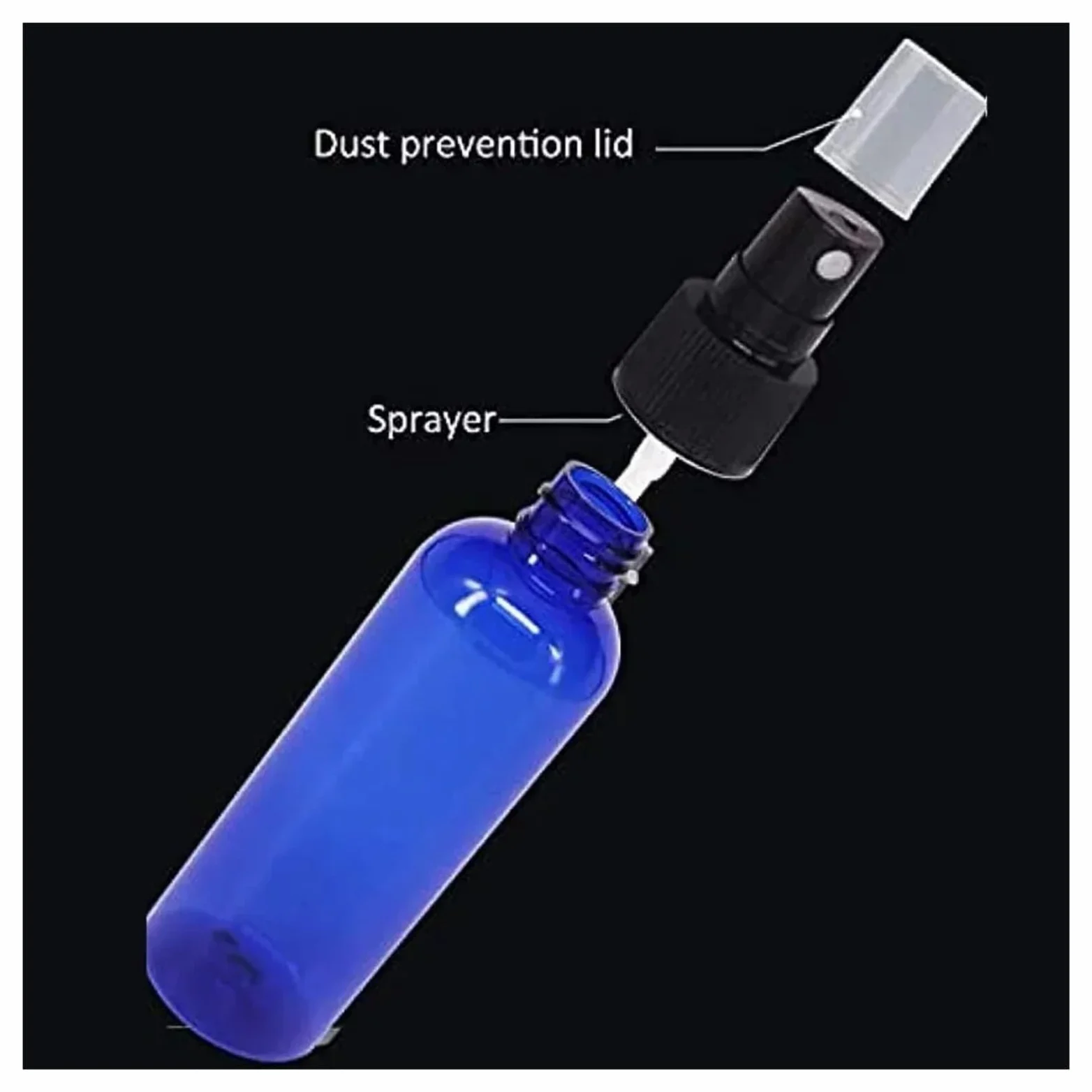 Botella Pulverizadora Vacía 50 botellas vacías de aerosol azul rellenables, contenedores plástico niebla fina for desinfectante alcohol