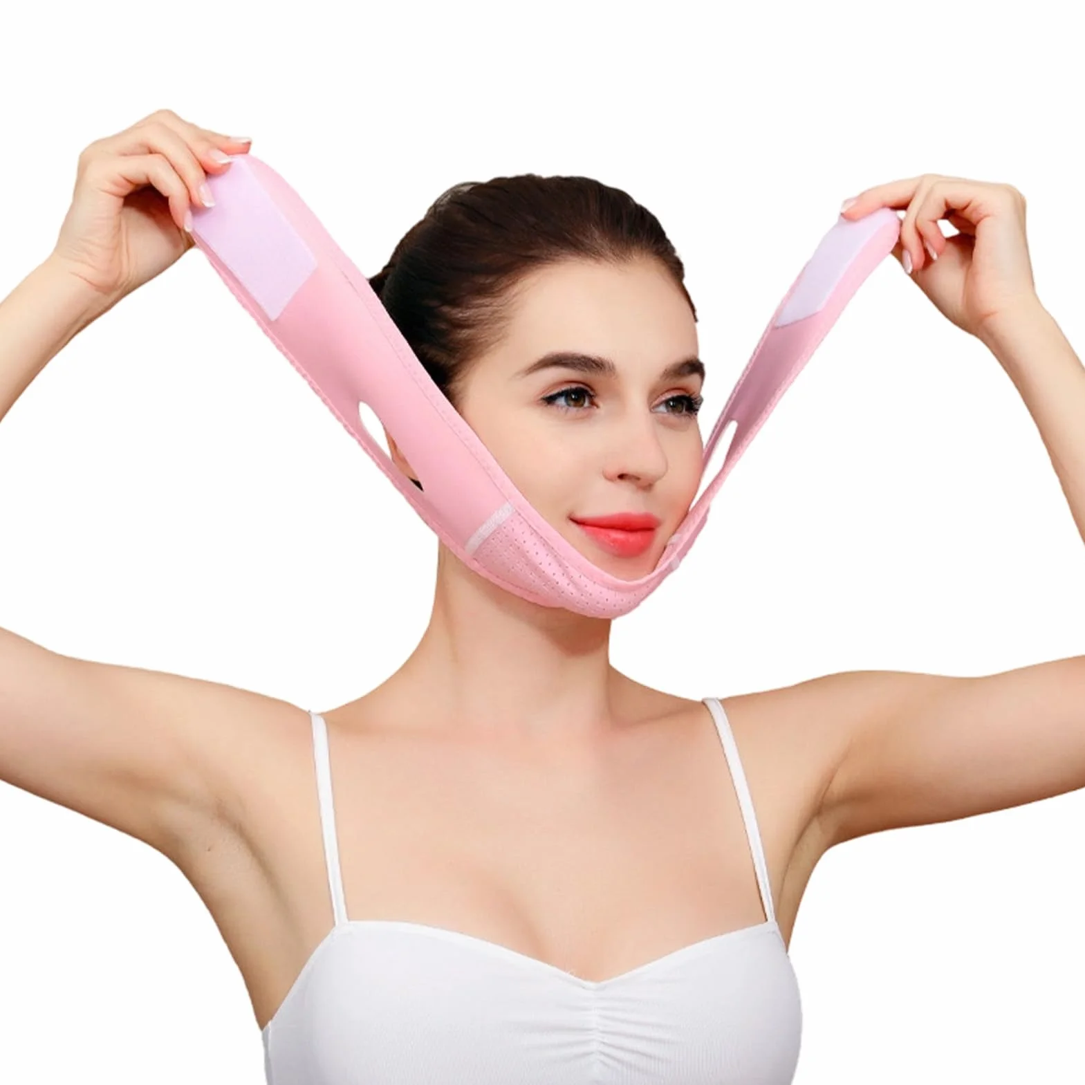 Mascarilla de doble barbilla ajustable para hombre y mujer, elevación línea V, reutilizable