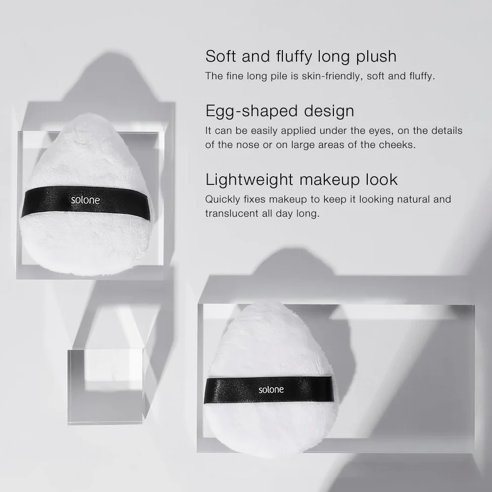 Solone Juego de 6 esponjas de maquillaje y polvos esponjosos – Esponja licuadora perfecta para base, corrector, crema BB y polvo para polvo suelto/fijador y control de aceite; apto para principiantes