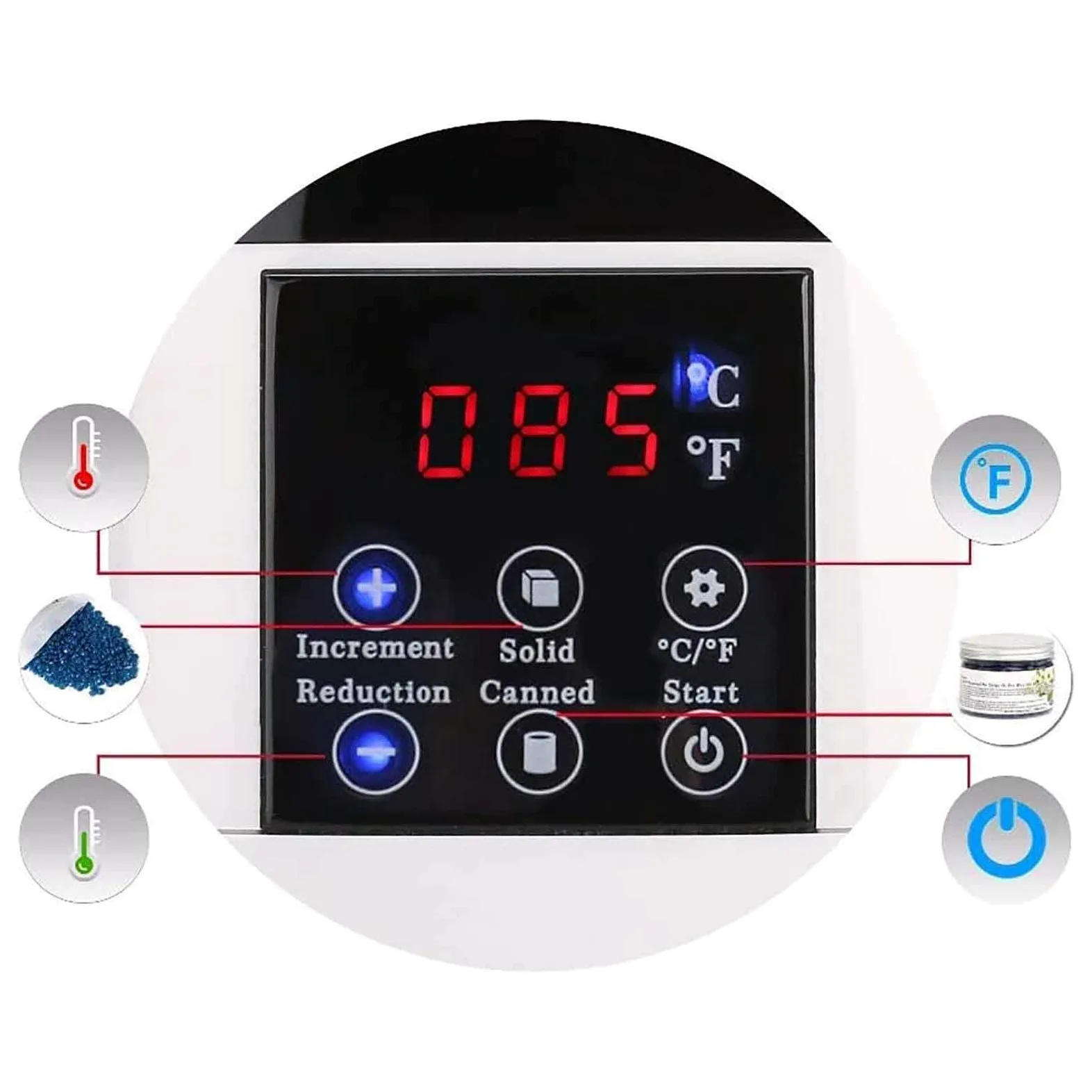 Herramientas eléctricas Herramienta de depilación Cera Caliente Cera depilatoria con botón táctil Inteligente Sartén Antiadherente Calentador de Cera derretida para depilación pers