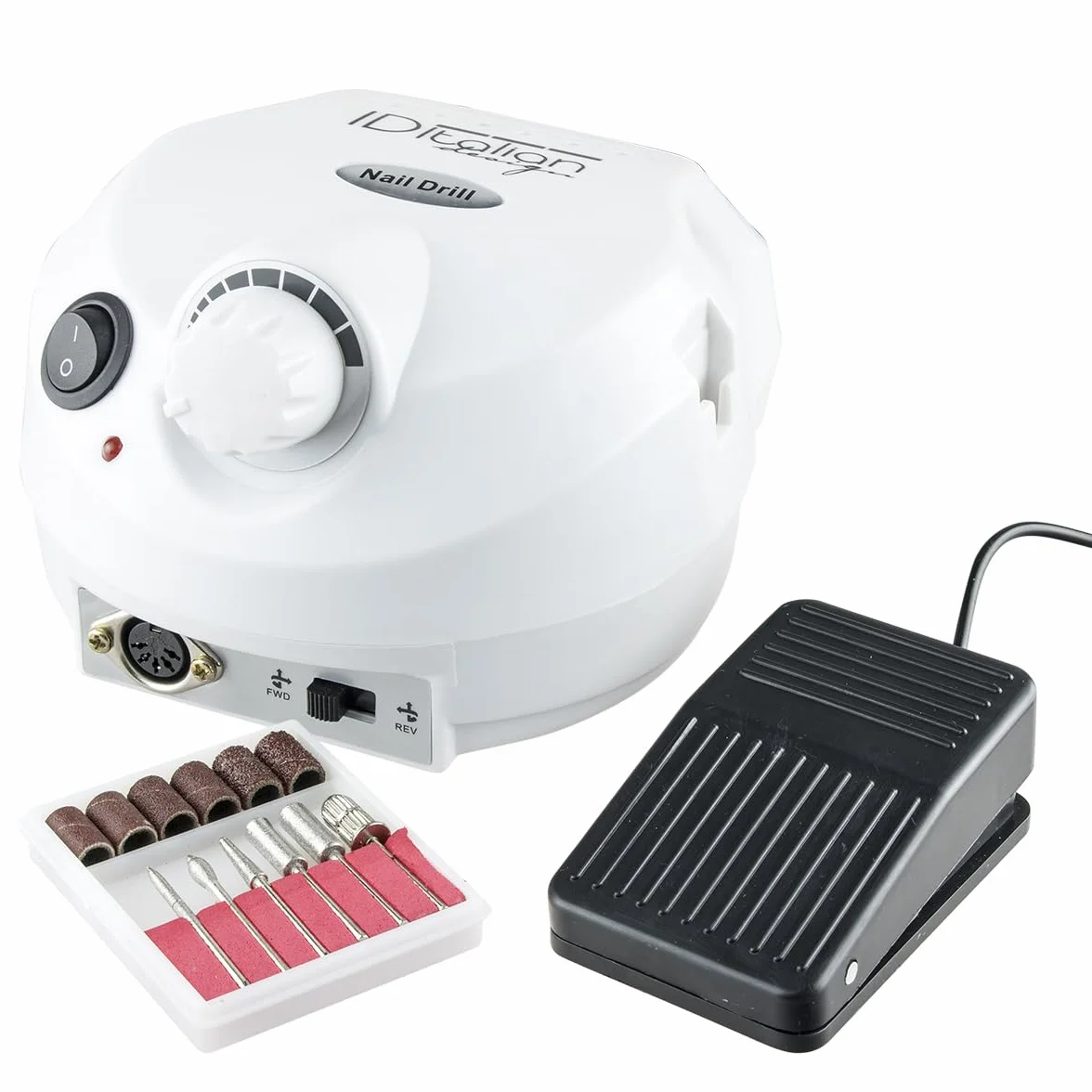 Italian Design – Torno de Manicura Profesional 35.000 rpm – Pulidor y Lijadora de Uñas con Velocidad Ajustable – Motor Potente y Silencioso – Fresas Incluidas – Uso Profesional y Doméstico