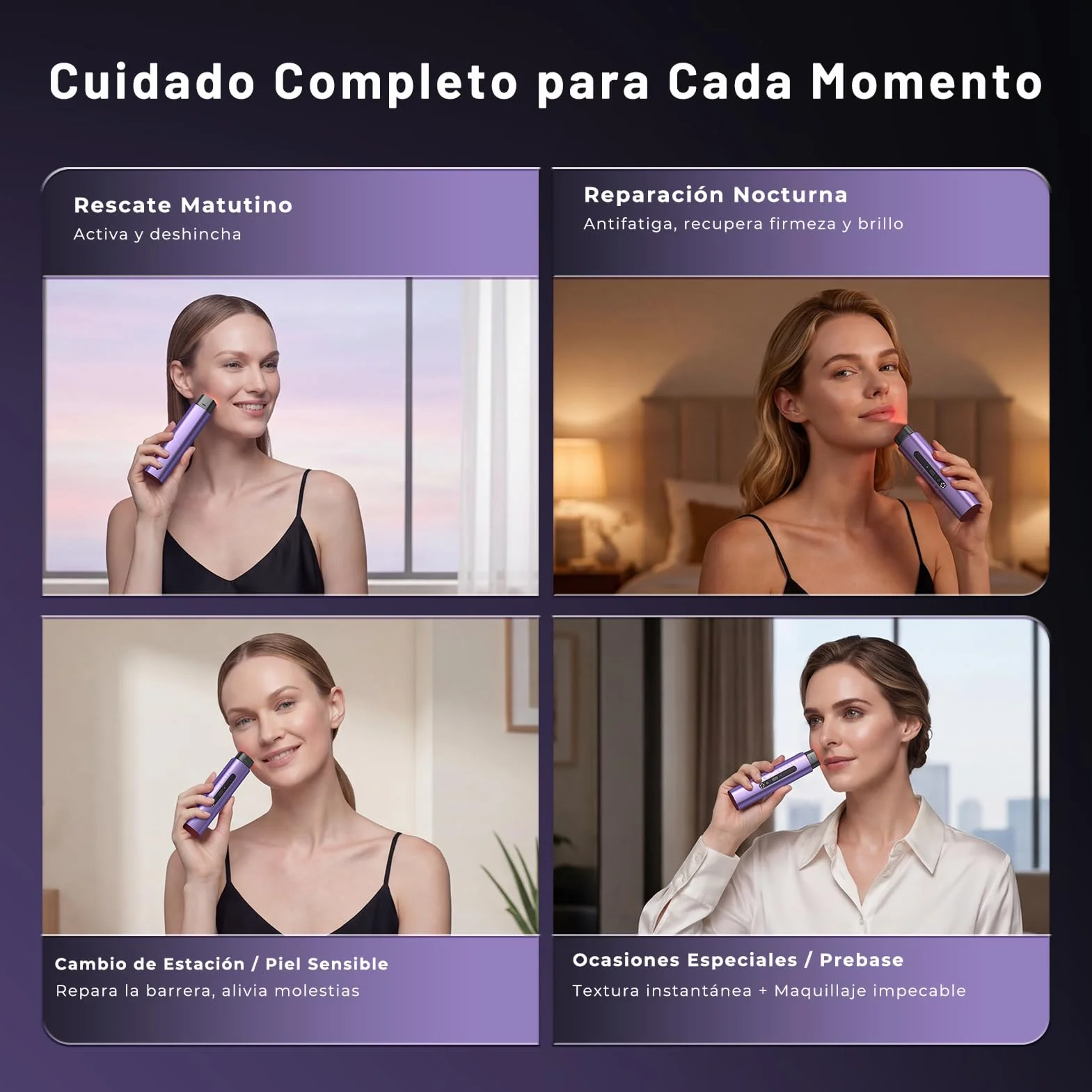 Aparato Radiofrecuencia Facial 5 en 1 Masajeador Facial de Microcorriente Antiarrugas Reafirmante Lifting Rostro y Cuello