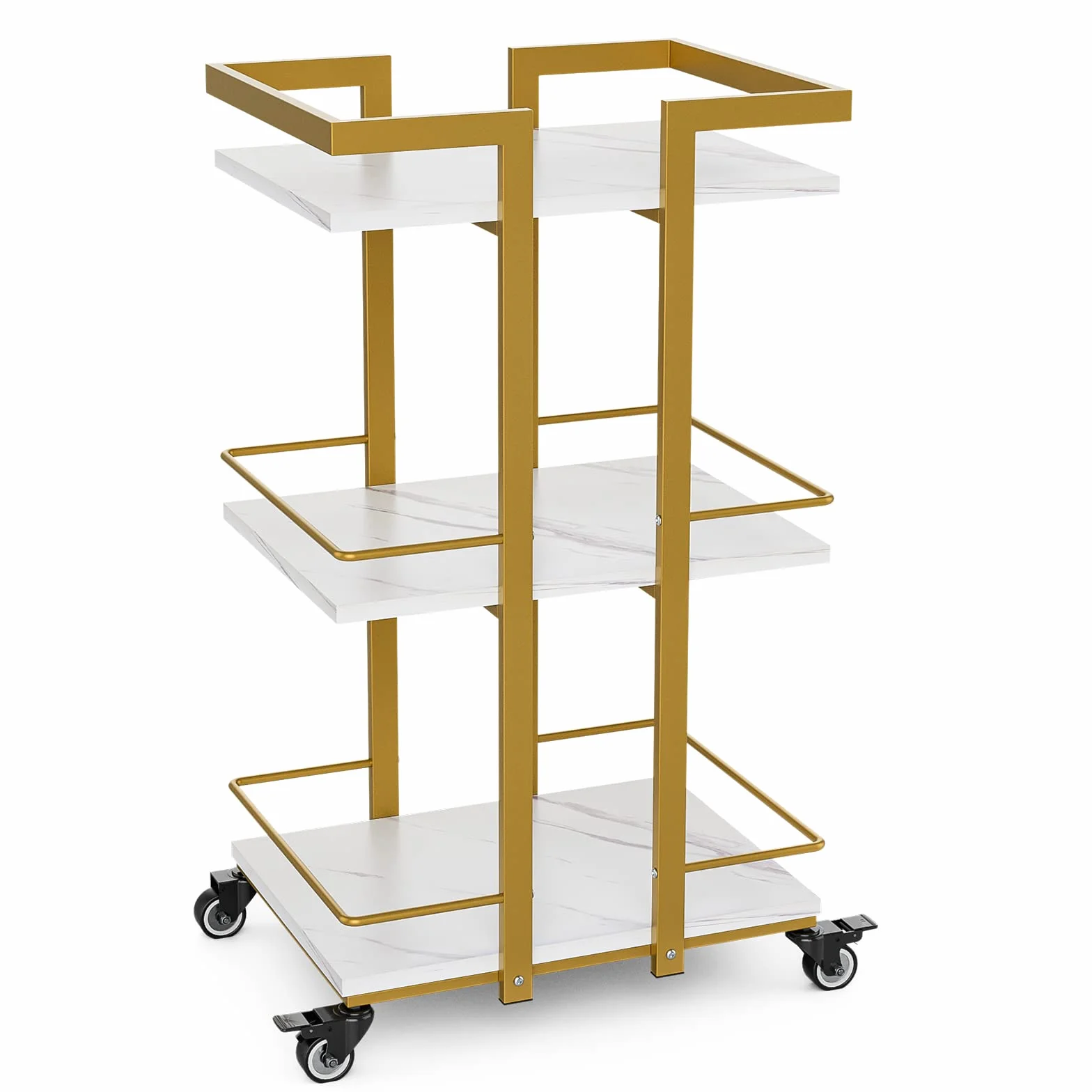 Icoget Carro de esteticista con ruedas, carrito de 3 niveles para salón y belleza