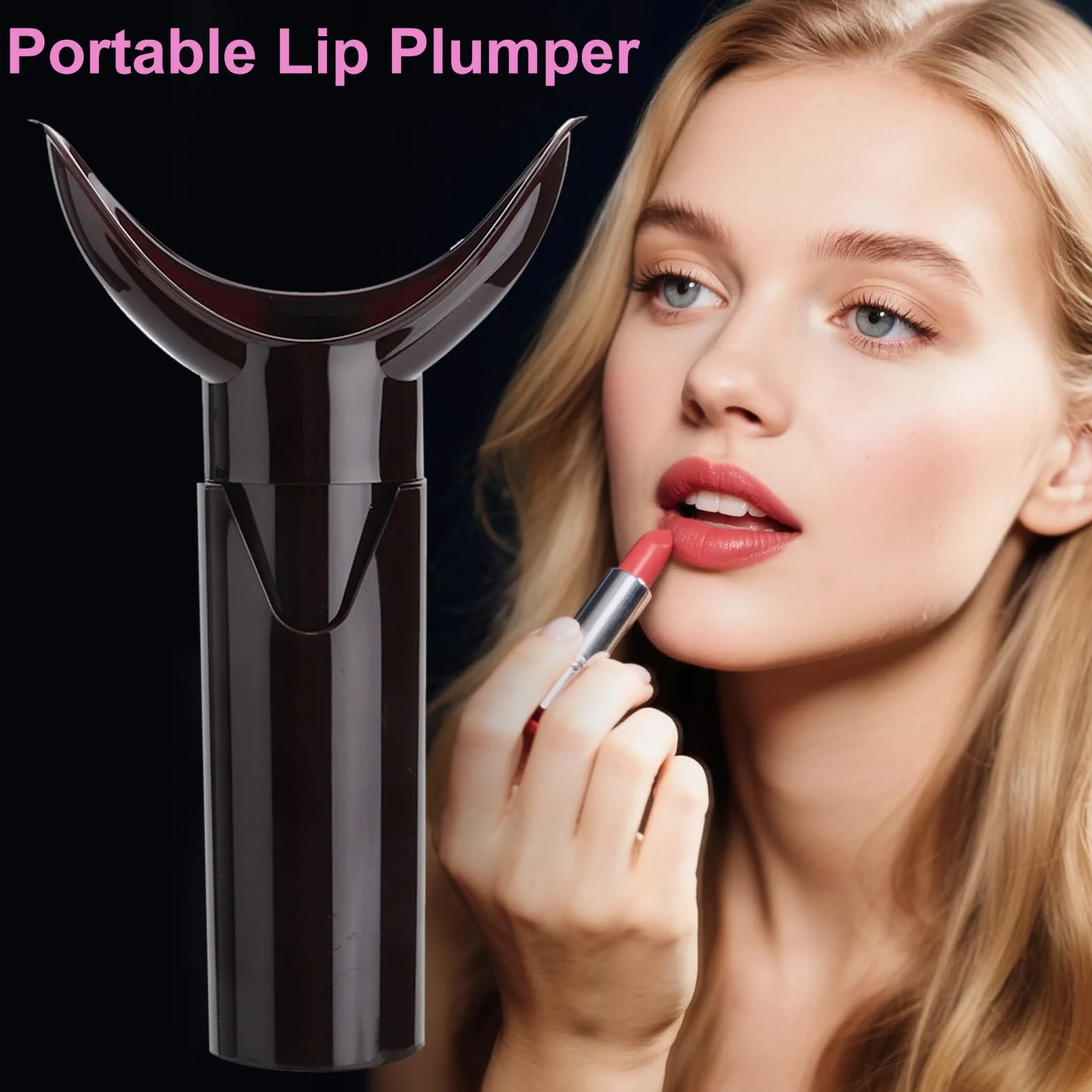 Lip Plumper Tool Lip Enhancer Suction Portable Manual Labios Herramienta De Belleza Rojo Oscuro