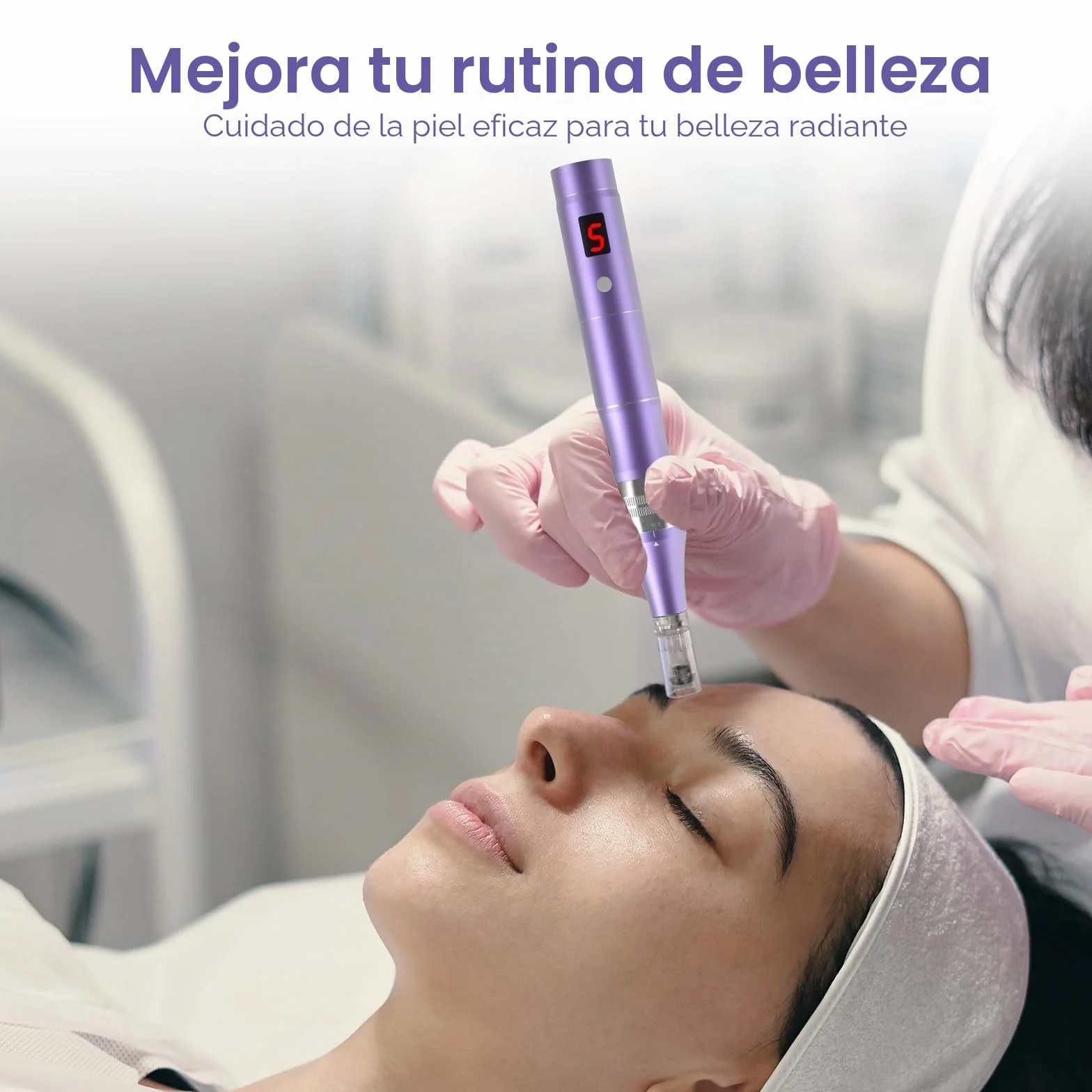QUELLE E99 Dermapen Profesional,Microneedling Pen Inalámbrico con pantalla LCD y 5 Niveles de Velocidad incluye 16 Cartuchos de Repuesto Para el Cuidado de la Piel