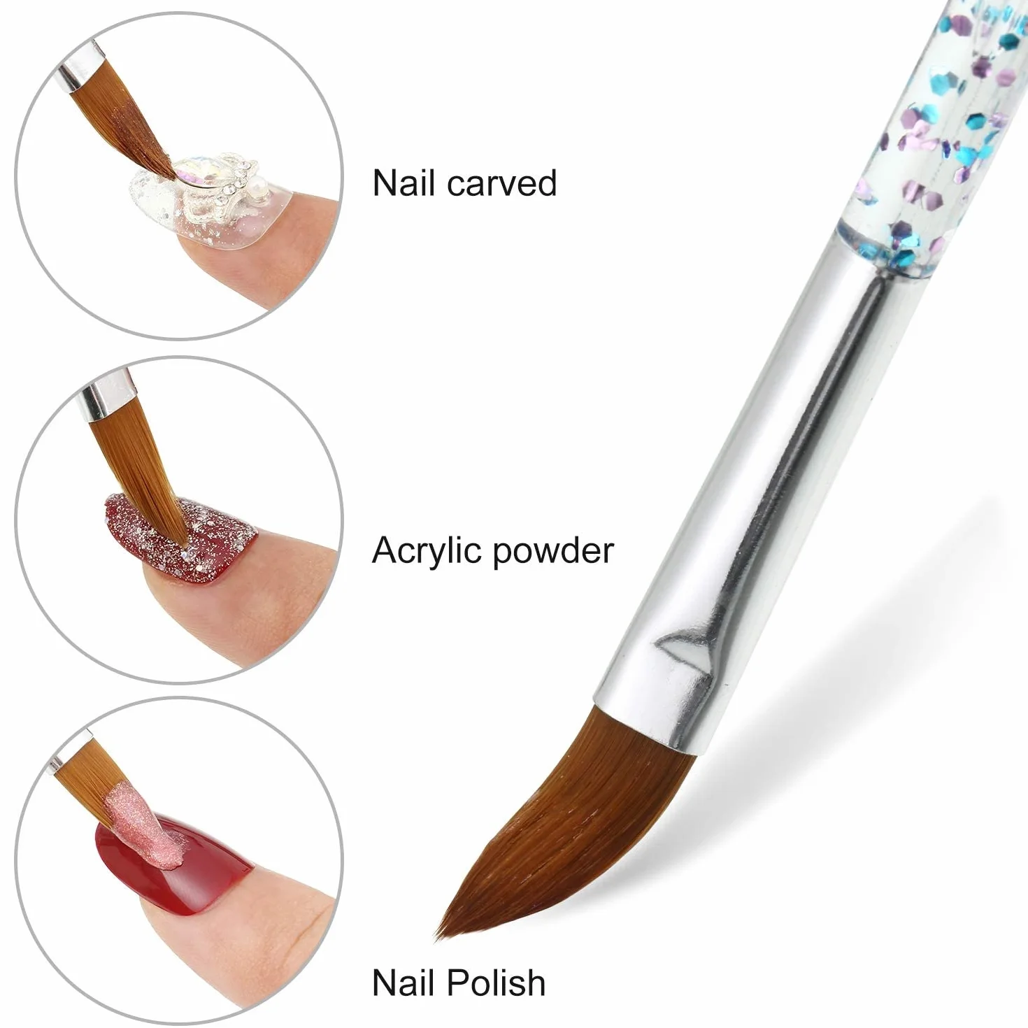 N/A 5 PCS/SET Nail Brush Nuevo Grabado Punteado Dibujo Pintura Gel Tallado Pen Acrílico Belleza Nail Art Manicura WolFums