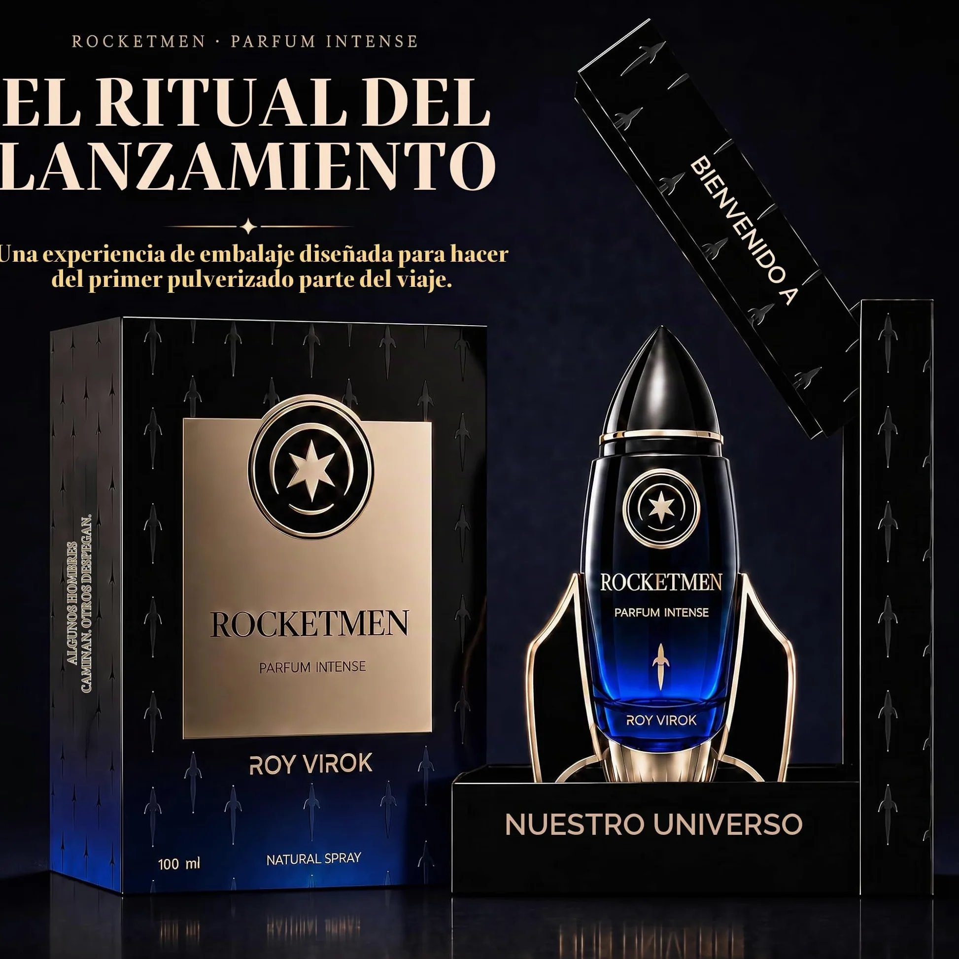 ROCKETMEN Parfum Intense 30% - Perfumes Hombre 100 ml, Larga Duración | Perfume para hombre de gran proyección y larga duración para dejar huella. Estela elegante y aroma especiado y amaderado.