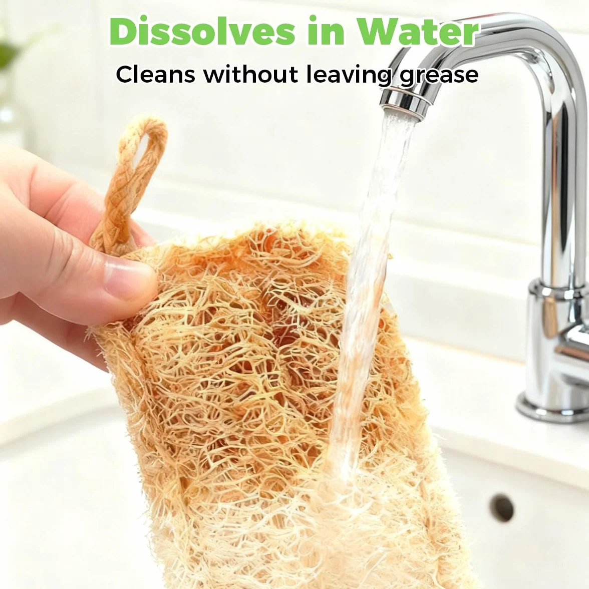 Lufa Natural Estropajo 6 Piezas 9x14 cm Loofah Sponge Resistente a Manchas Repelente Aceite Absorbente