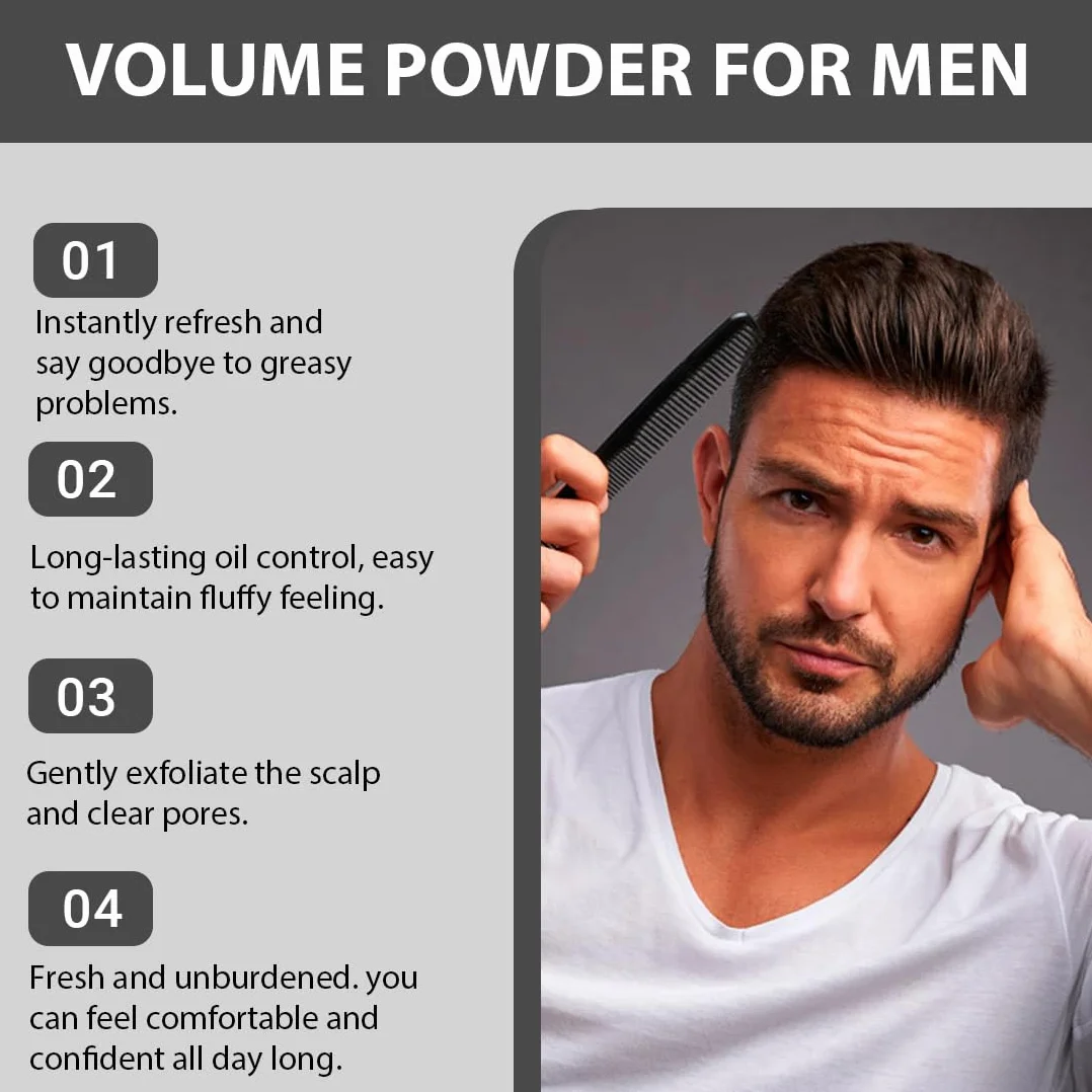 Polvo texturizante para hombres fijación fuerte volumen textura instantánea ingredientes naturales