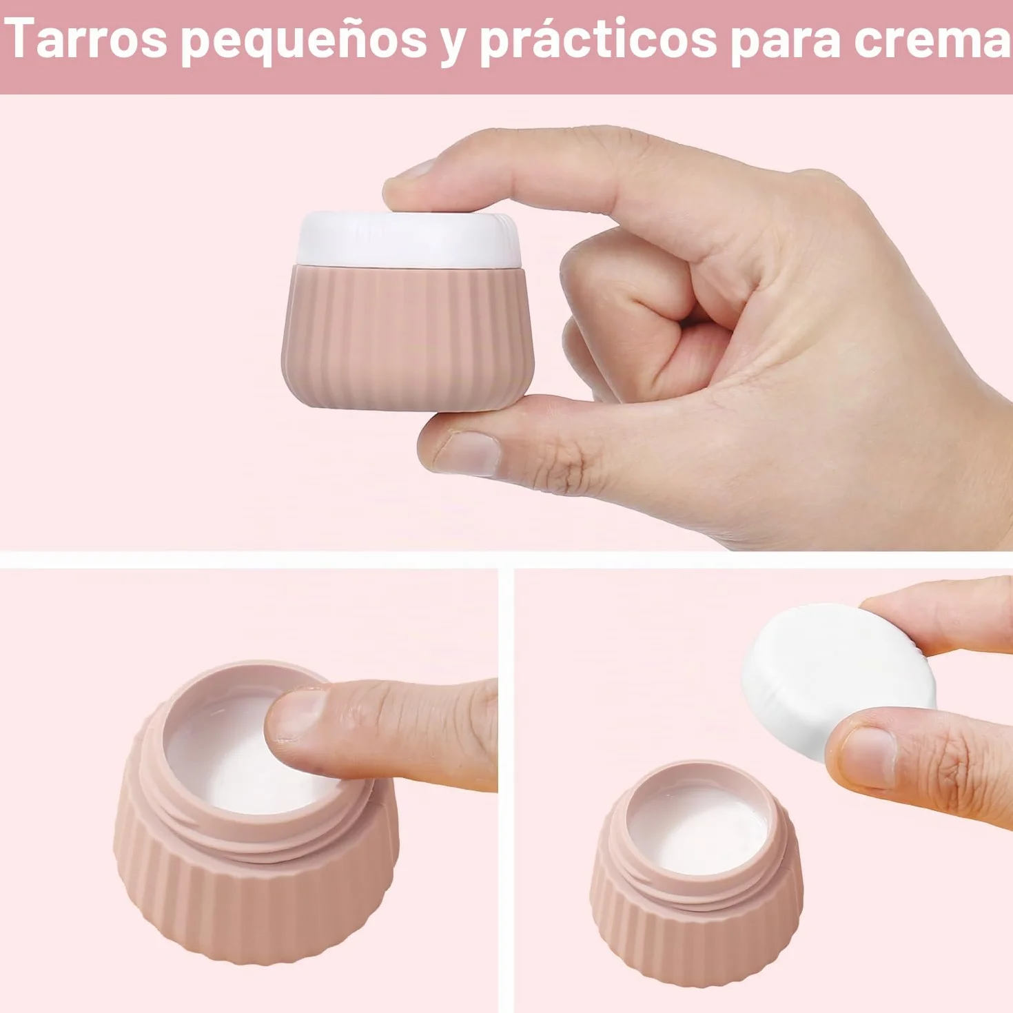 Botellas de Viaje Silicona 30/90ml Rellenables a Prueba de Fugas para Champú Loción Cosméticos