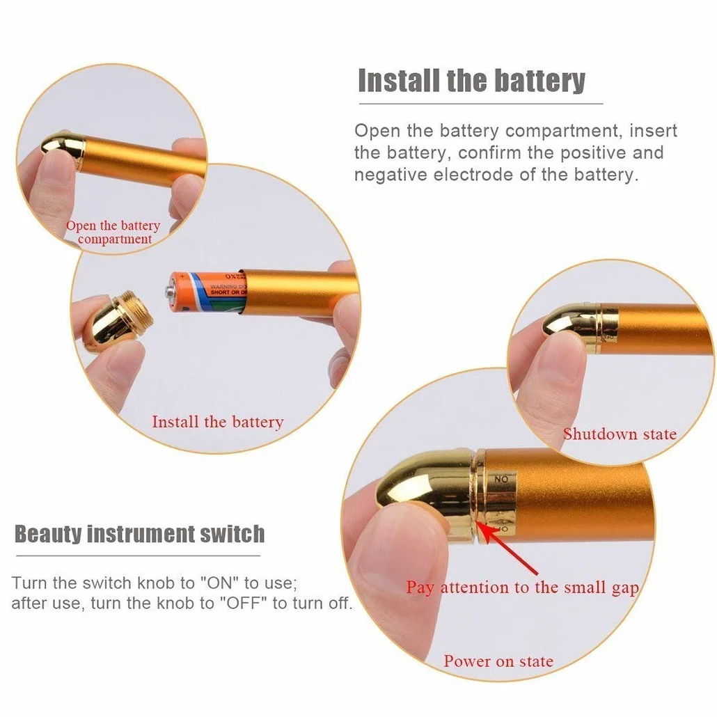 Beauty Bar 24k Golden Facial Masajeador Eléctrico Para Frente y Cuello