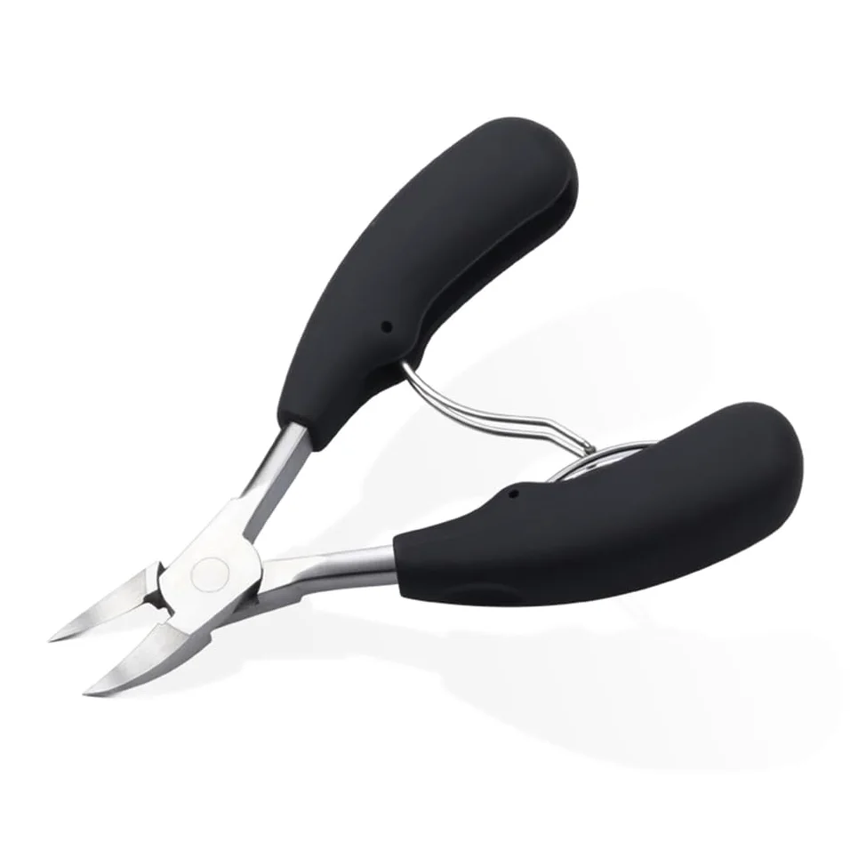 Tijeras profesionales para uñas Brainbow, tijeras para cutículas, cortaúñas curvo y afilado, herramienta para manicura y pedicura, color negro