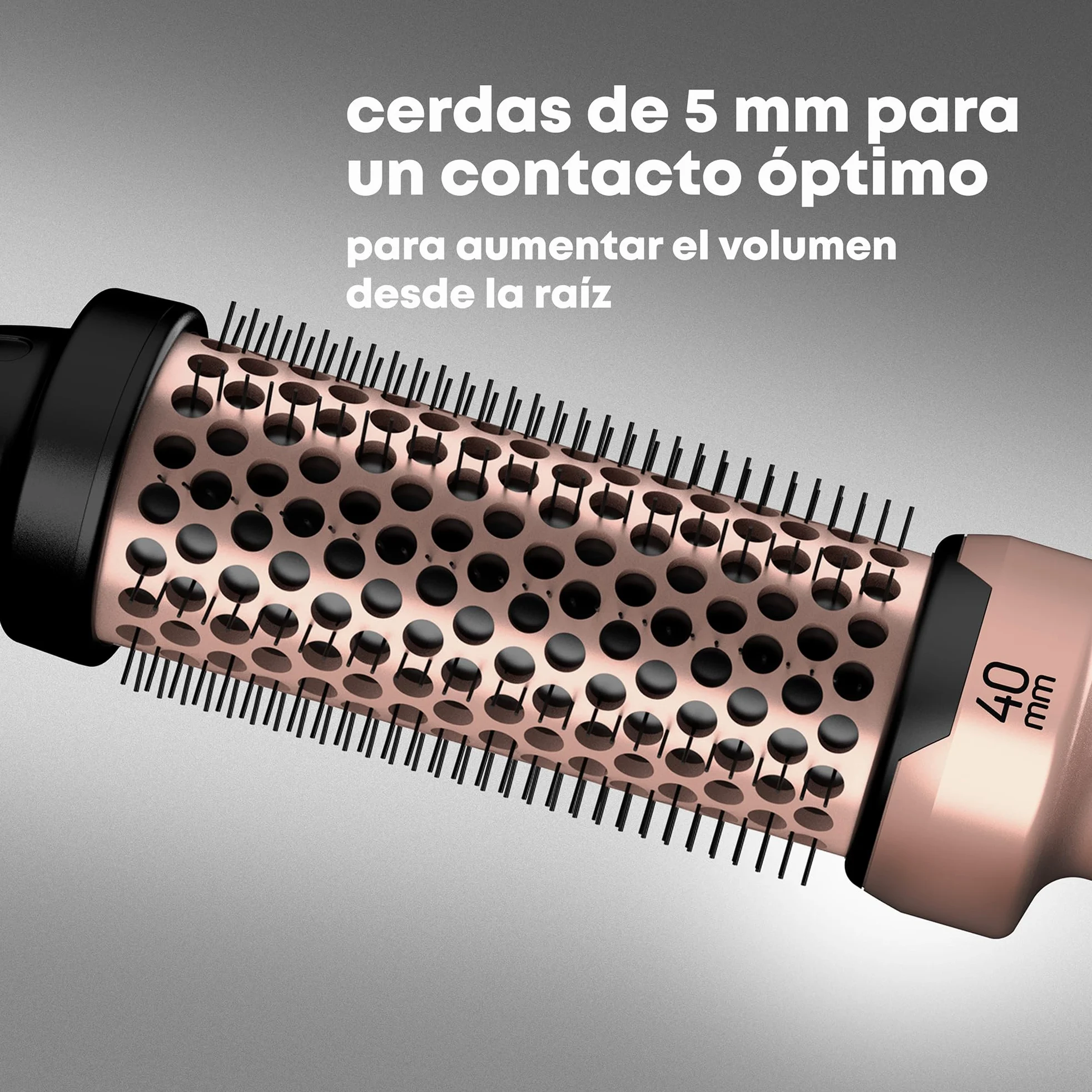 REVAMP Cepillo Calentador Cerámico 40 mm - Barril Redondo, Iónico | Aceites Progloss, Rebote, Rizos y Ondas, Calentamiento Rápido, Peinado sin Enganches