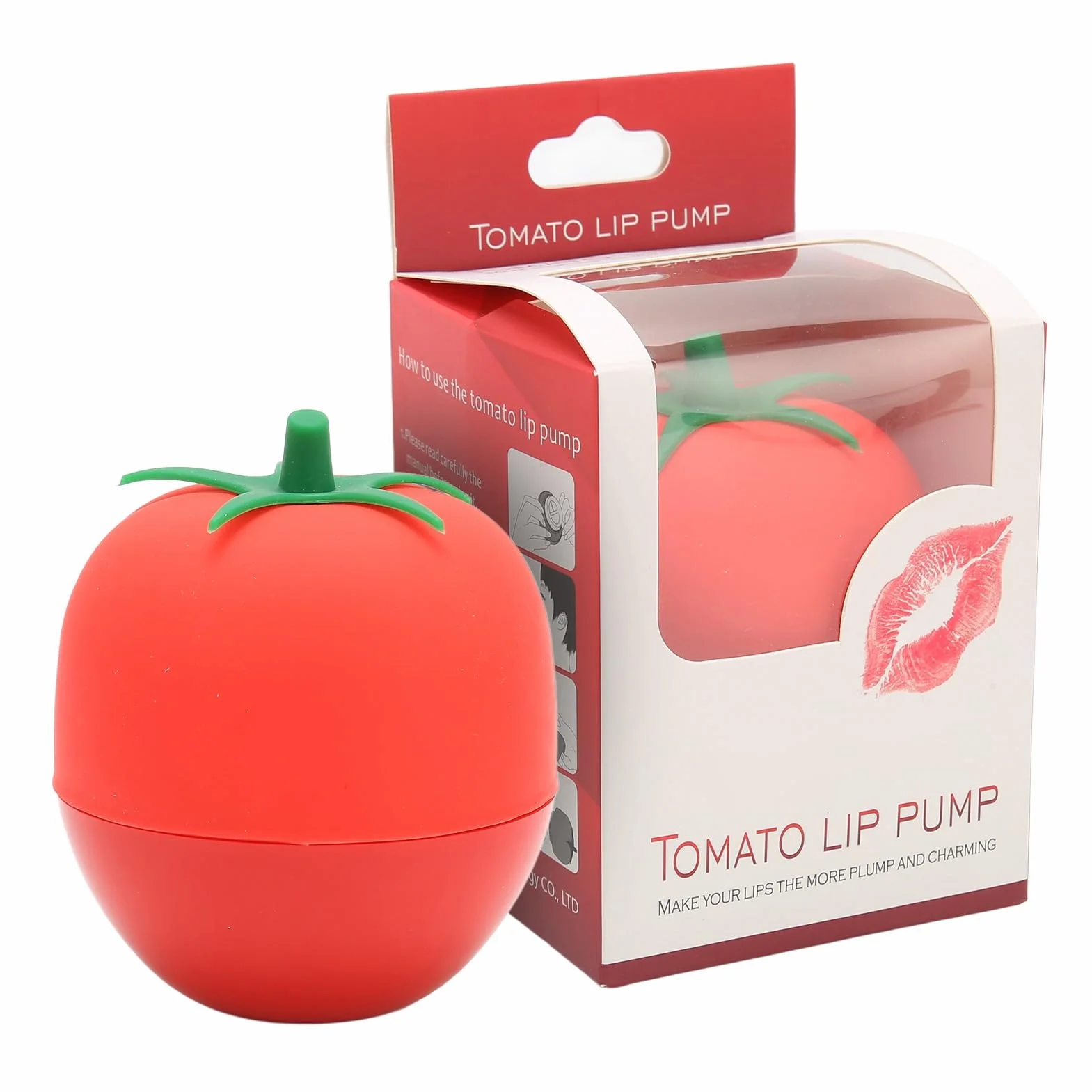Dispositivo de Aumento de Labios, Herramienta de Silicona de Grado Alimenticio, Portátil (Rojo)