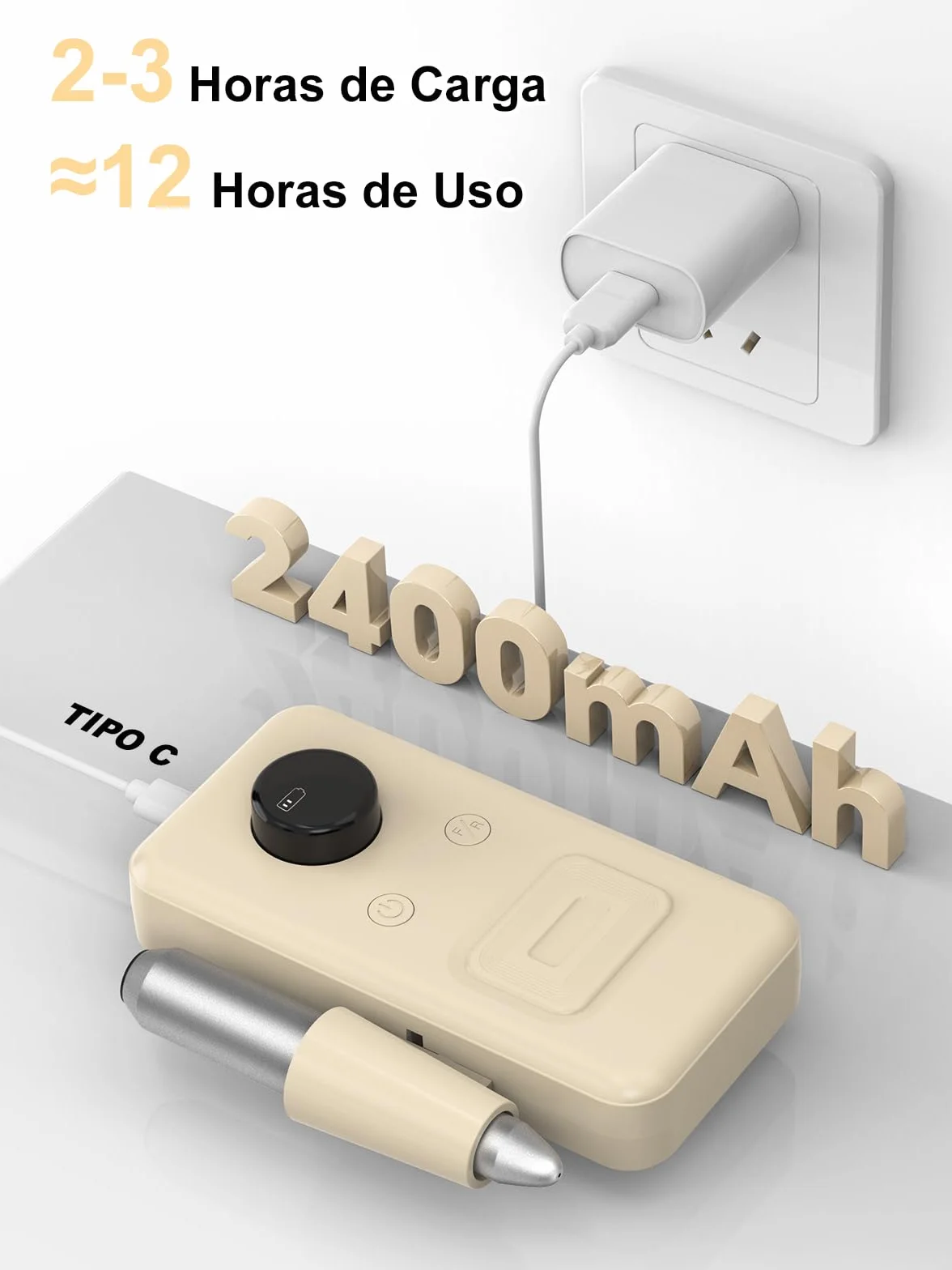 COPPA Torno para Uñas Profesional, NDK106 Lima Eléctrica Uñas con 12 Brocas 31 Bandas, 45000 RPM Velocidad Ajustable Nail Drill Kit para Pulido y Eliminación de gel de Uñas Acrílicas, Salón & Casa