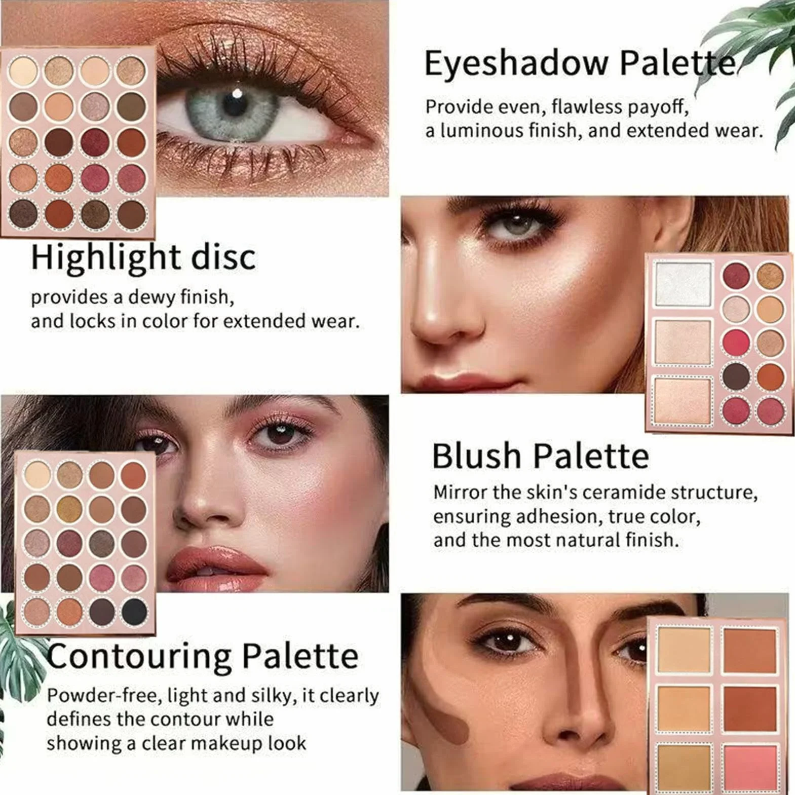 Paleta De Maquillaje Libro Multifuncional Rubor Natural Para Mejillas