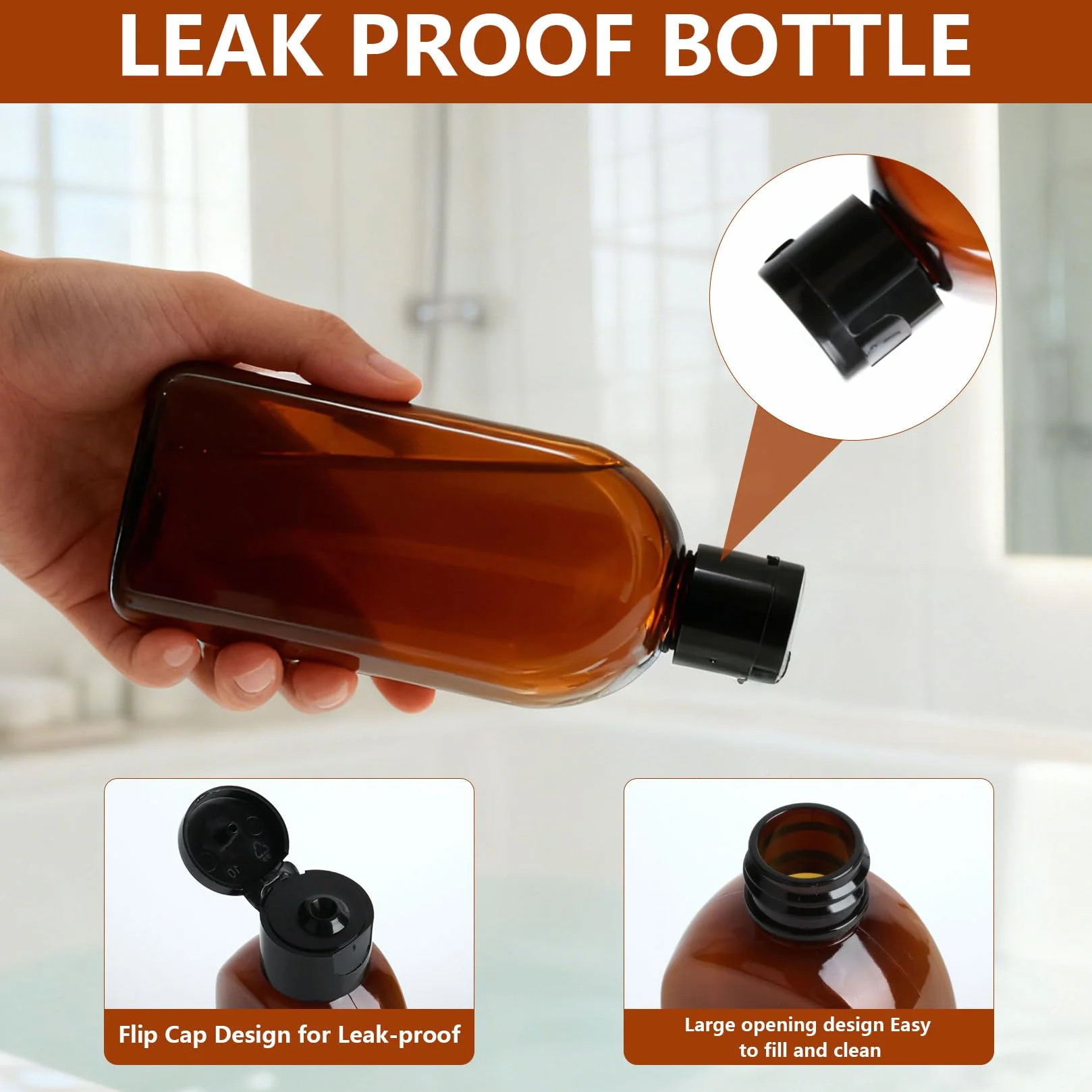 Botellas de Viaje Rellenables 100ml 6 Pcs, Botellas Vacías para Champú, Acondicionador y Lociones
