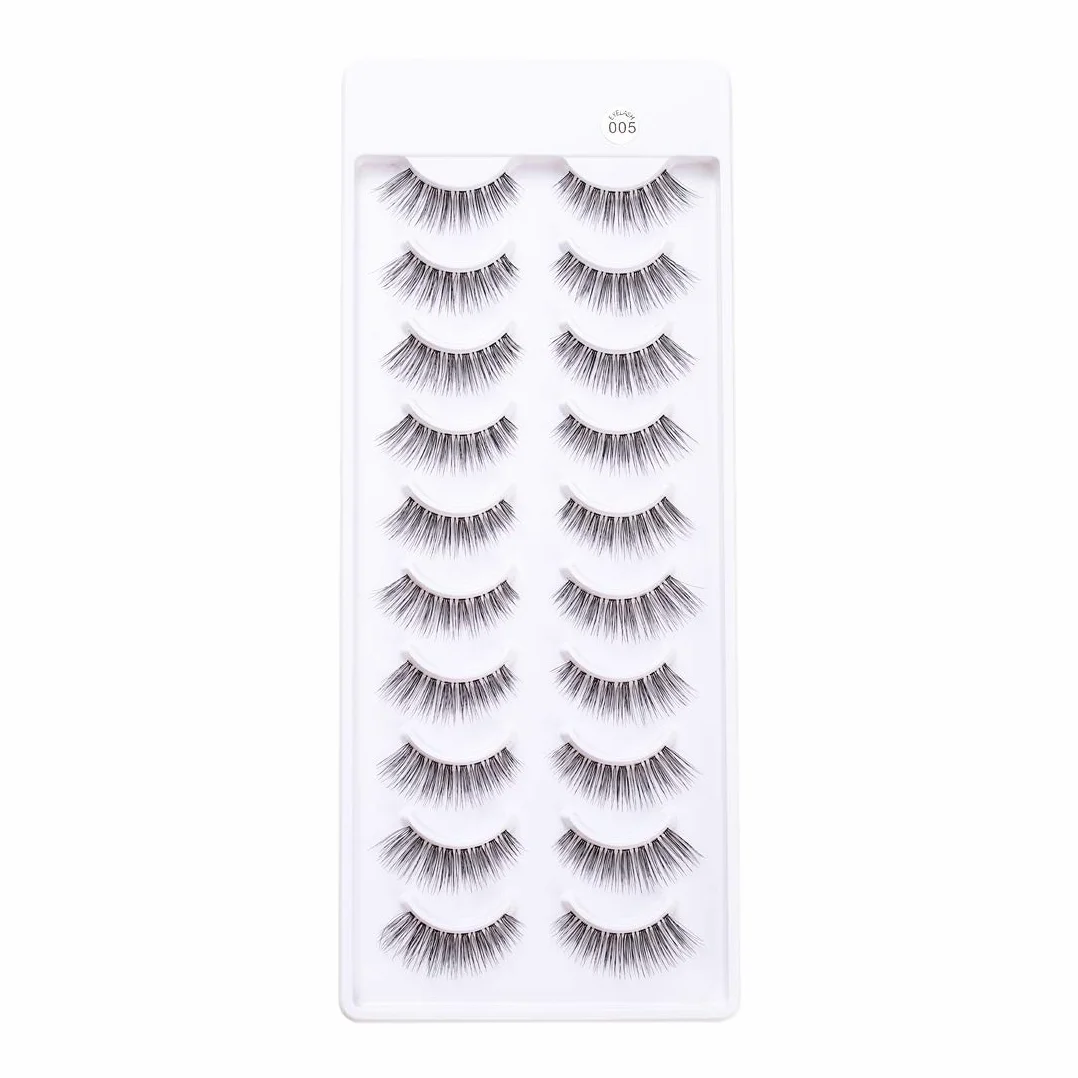 Emeda Pestañas Postizas Naturales 3D 10 Pares Reutilizable