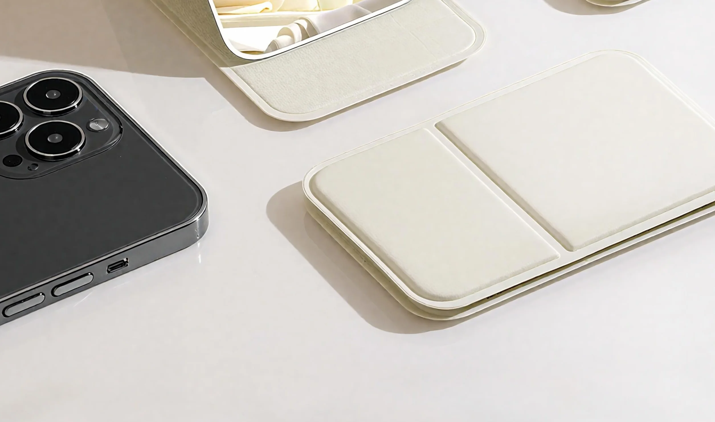 Espejo de Viaje Portátil Plegable Compacto con Soporte, Mini Espejo de Maquillaje para Bolsillo y Bolso