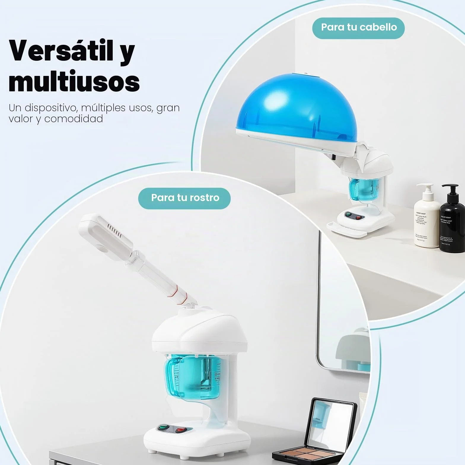 Máquina de ozono para cuidado del cabello 3 en 1 480W profesional salón vapor hidratante