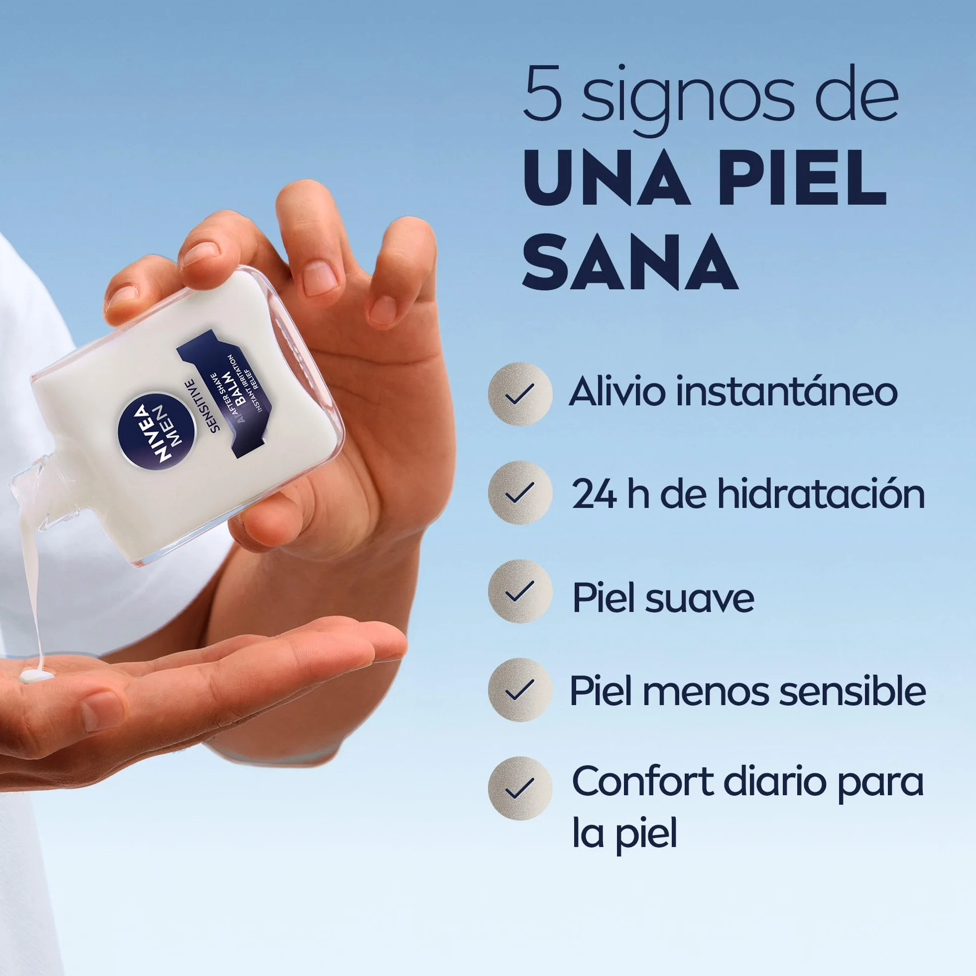 NIVEA MEN Sensitive Bálsamo After Shave 100 ml para piel sensible anti irritaciones sin alcohol