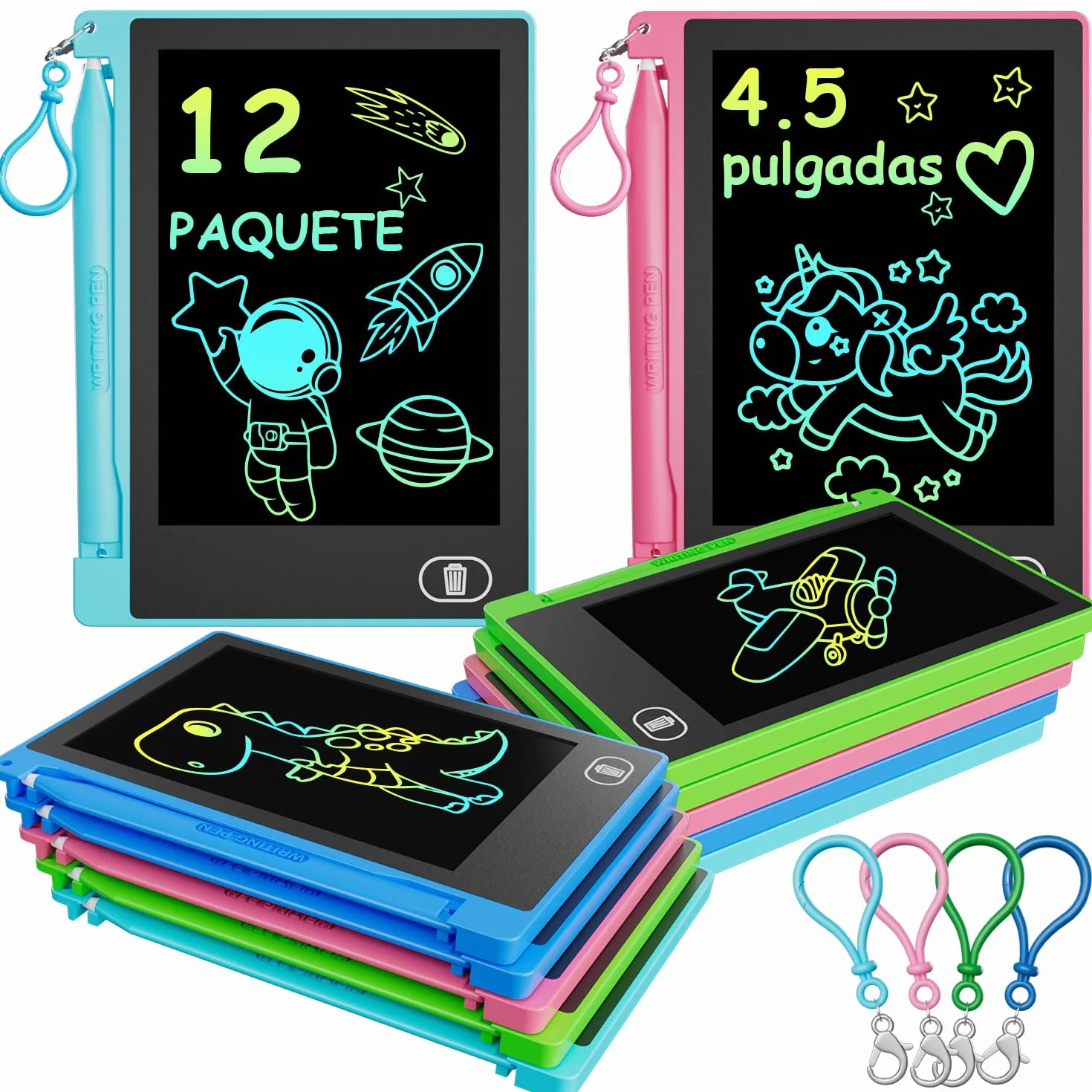 Electight Tableta de Escritura LCD 4.5 Pulgadas, Pantalla Colorido, Bloqueo Función, Regalo Cumpleaños 3-12 Años