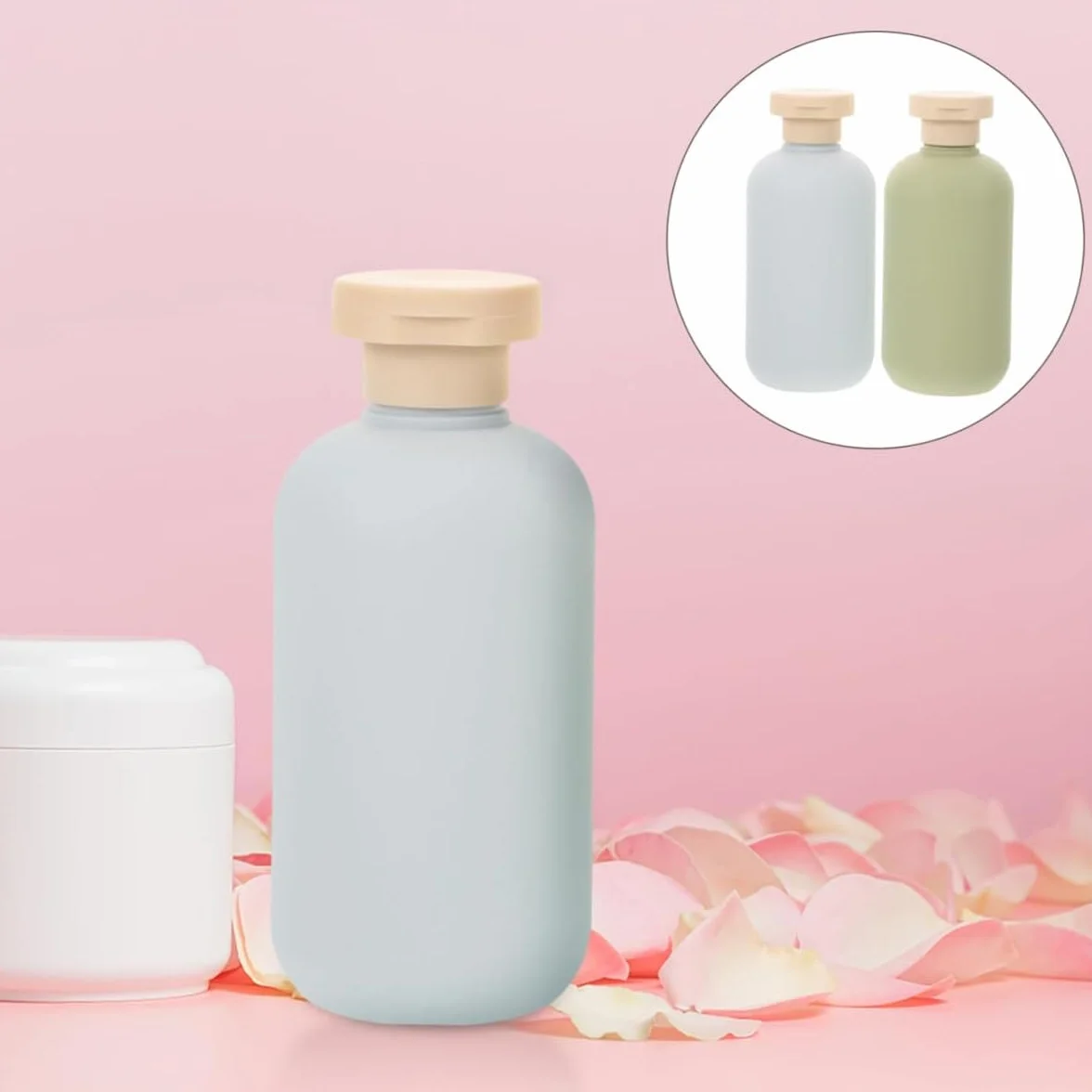 Botellas Exprimibles 200 ml 2 Piezas Plástico Recargables Vacías con Tapa Abatible para Loción Champú