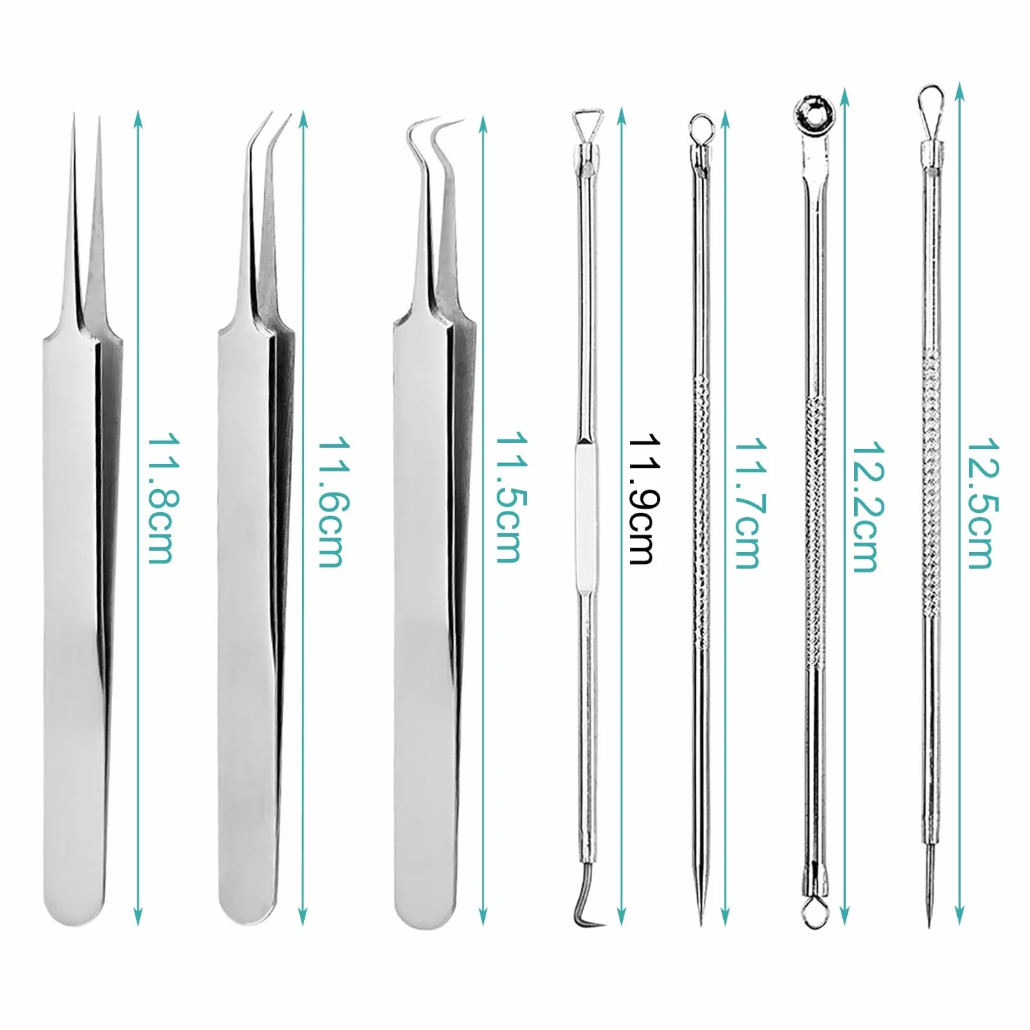 Extractor de Espinillas y Puntos Negros, 7 Piezas Herramientas para Limpiar Acné y Poros