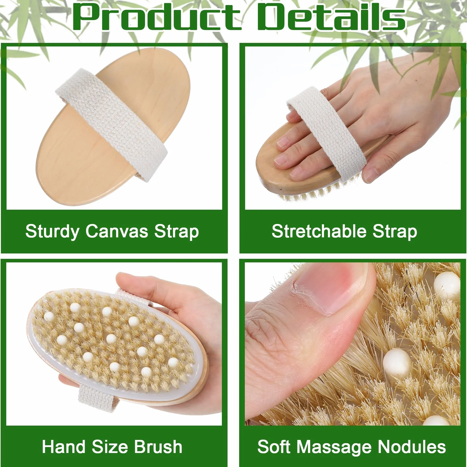 12 cepillos exfoliantes para el cuerpo con nódulos de masaje para piel seca, exfoliante corporal para ducha, baño, mejora la circulación de la espalda, piel muerta, exfoliante de belleza