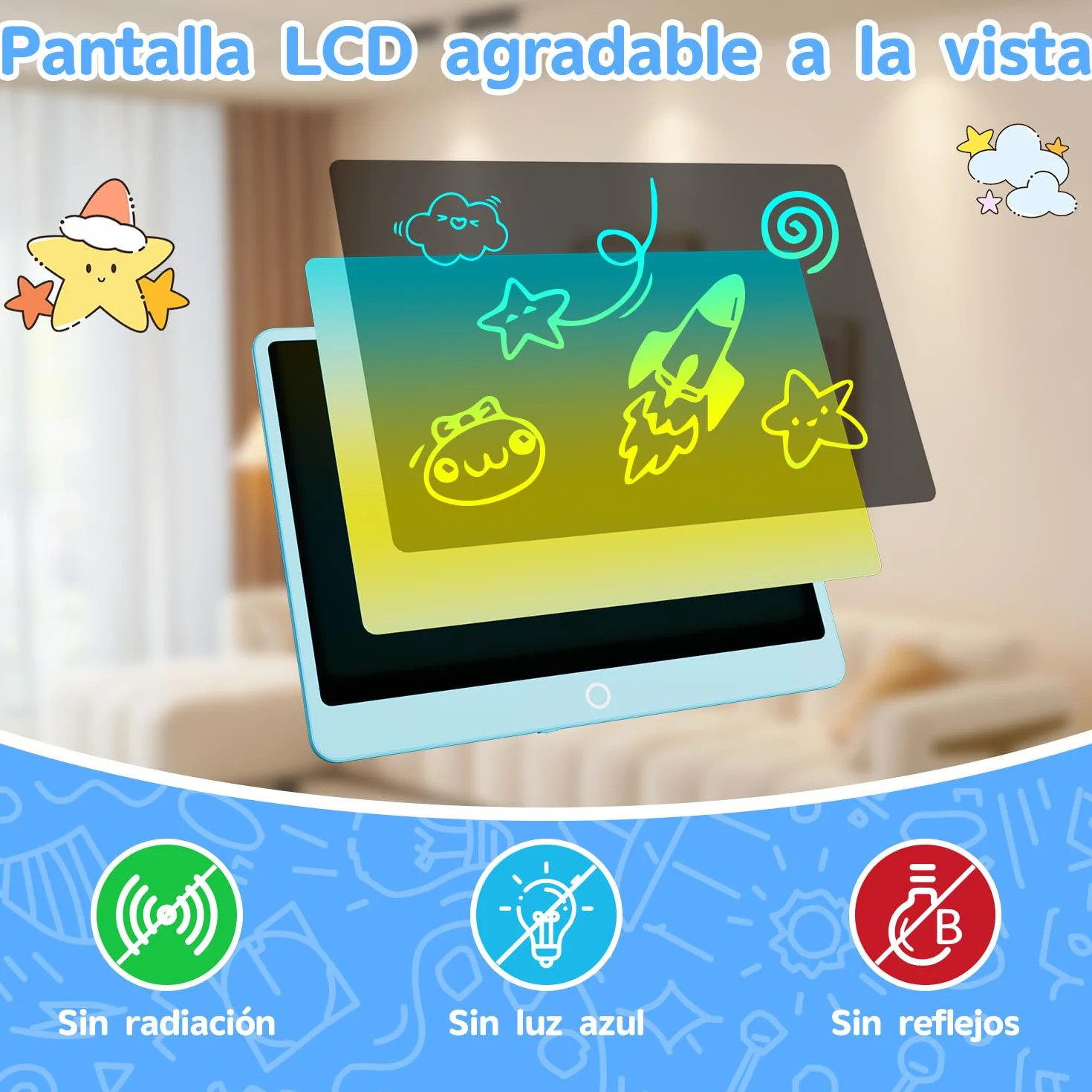 Electight Tableta de Escritura LCD 12 Pulgadas Edición Mejorada Tablero de Dibujo Electrónico Color para Niños