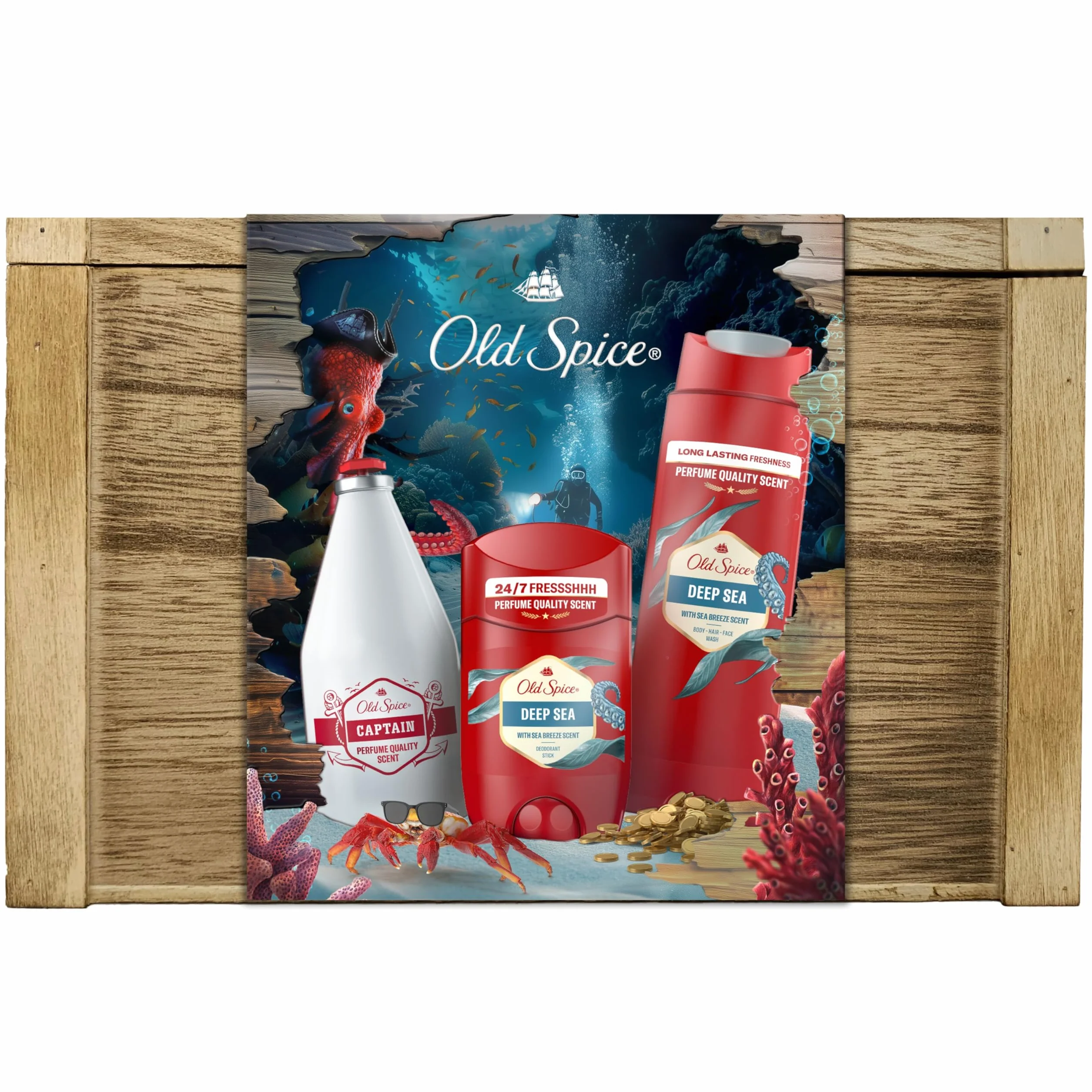 Old Spice Set de Regalo Desodorante en Barra, Gel de Ducha y Loción Aftershave