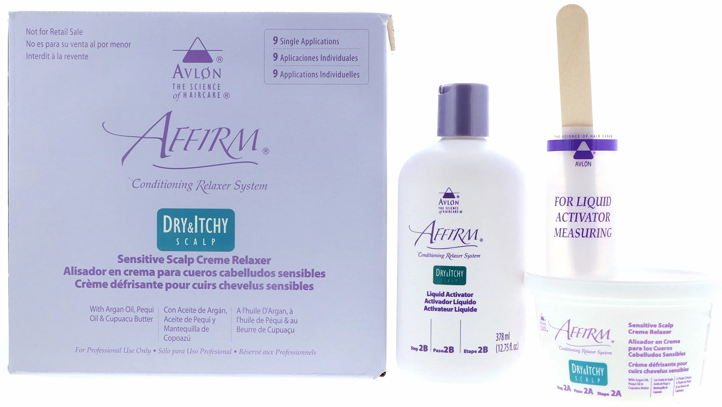 Avlon Affirm Dry & Itchy Scalp Conditioning Relaxer System - Sensitive Scalp Formula - 9 Single Appl