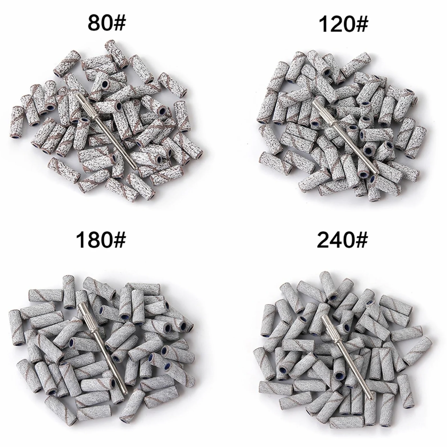 Fresas Torno Para UñAs For perforación de uñas, fresado, manicura, salón, accesorio papel lija para Manicura(100pcs 80 grit)