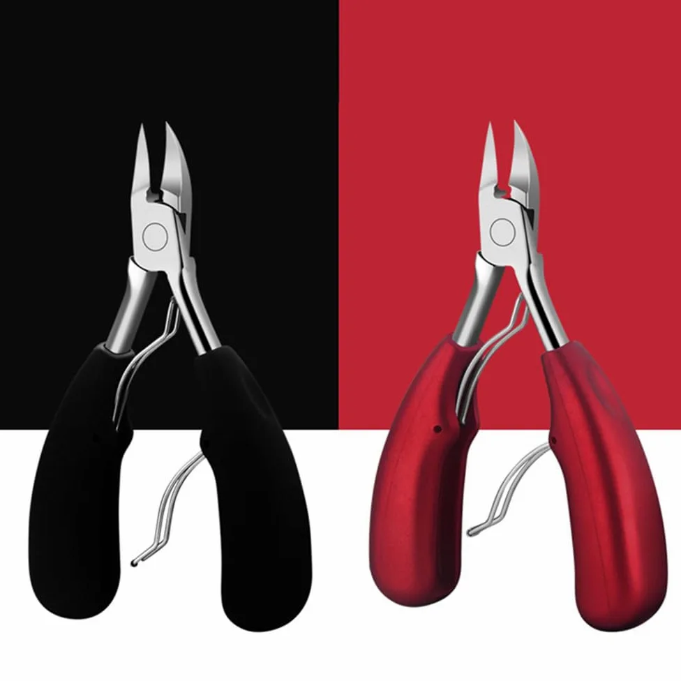 Tijeras profesionales para uñas Brainbow, tijeras para cutículas, cortaúñas curvo y afilado, herramienta para manicura y pedicura, color negro