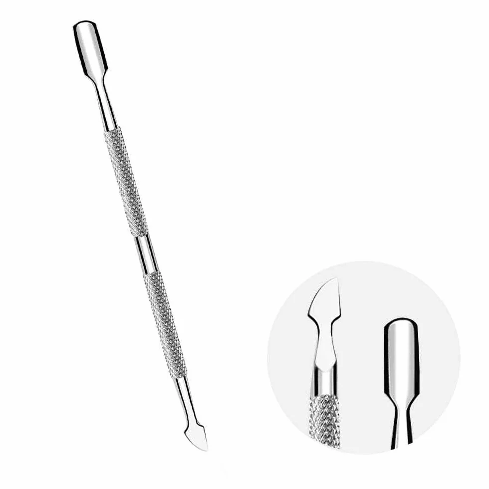 OcioDual Corta Cutículas de Acero Inoxidable Empujador y Raspador para Manicura y Pedicura