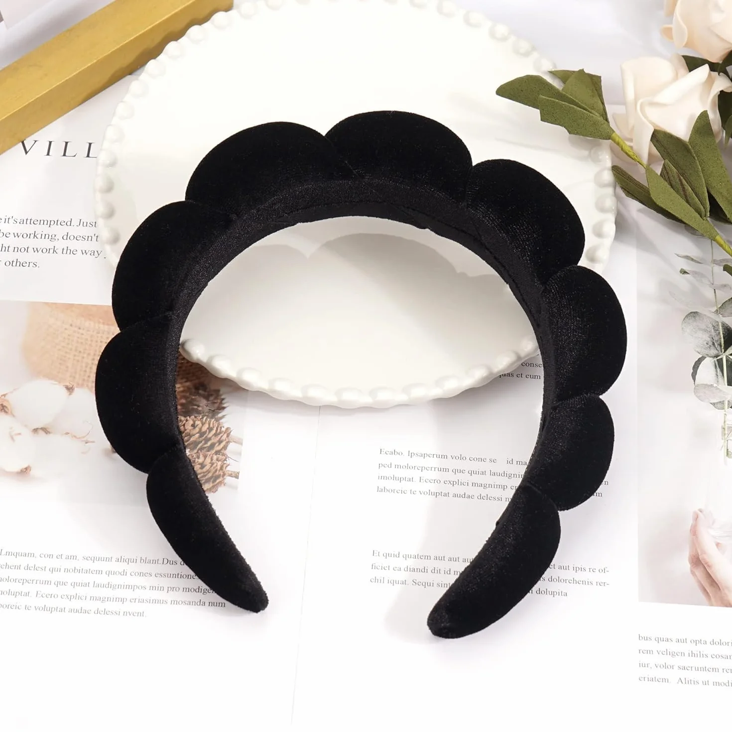 DRESHOW Diadema Spa para Mujeres con Esponja para Lavarse la Cara Nubes Suave Tejido de Rizo Cuidado de la Piel Maquillaje