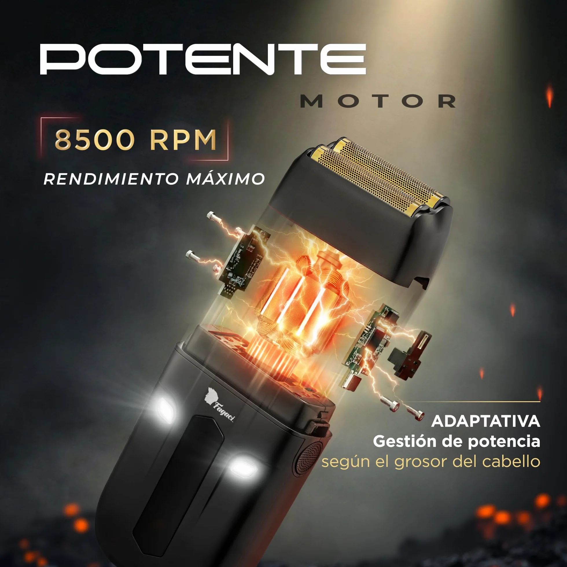 Fagaci Afeitadora Eléctrica de Láminas 8500 RPM 3 Horas Autonomía Hombre