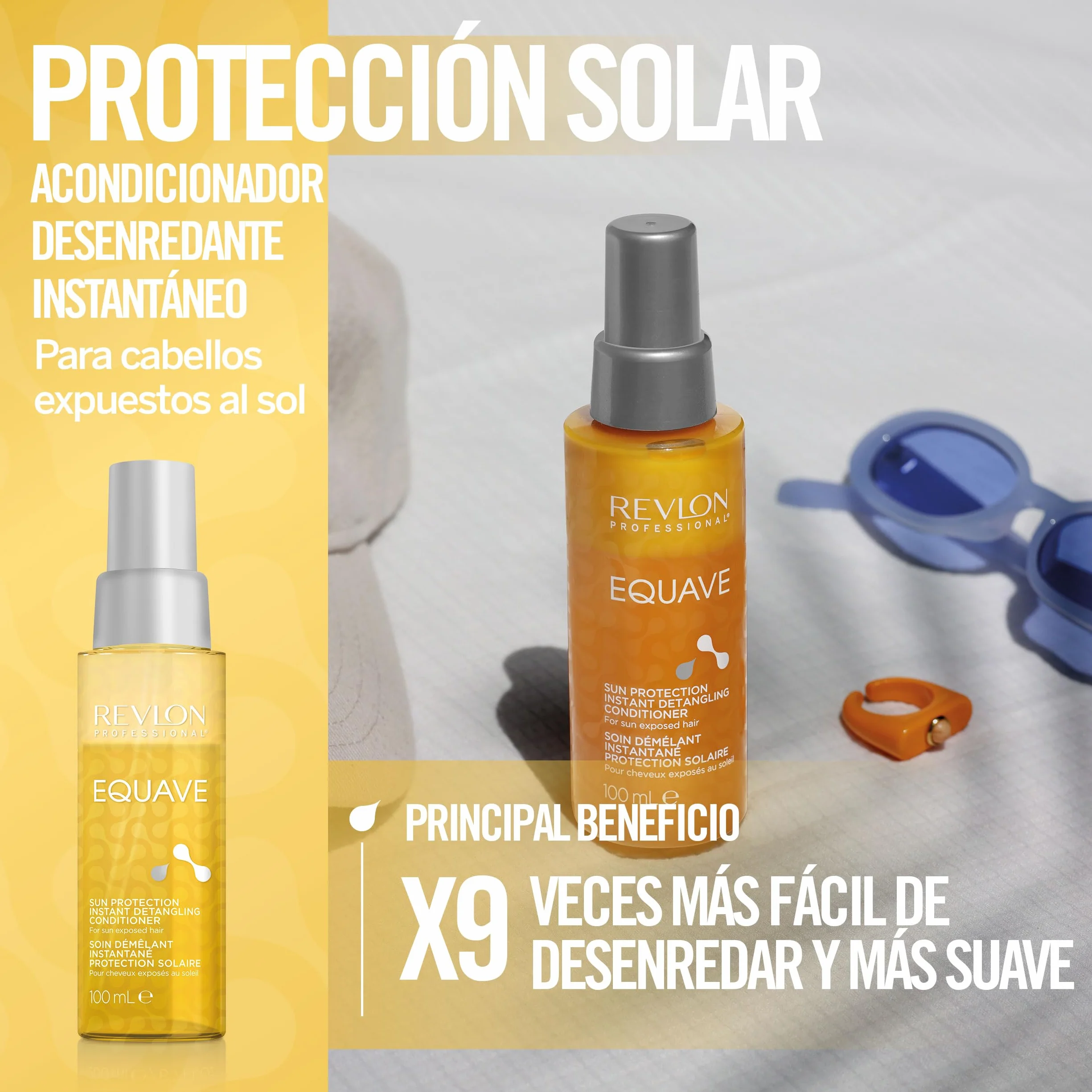 REVLON PROFESSIONAL EQUAVE Acondicionador bifásico desenredante Protección UV sin aclarado 100ml