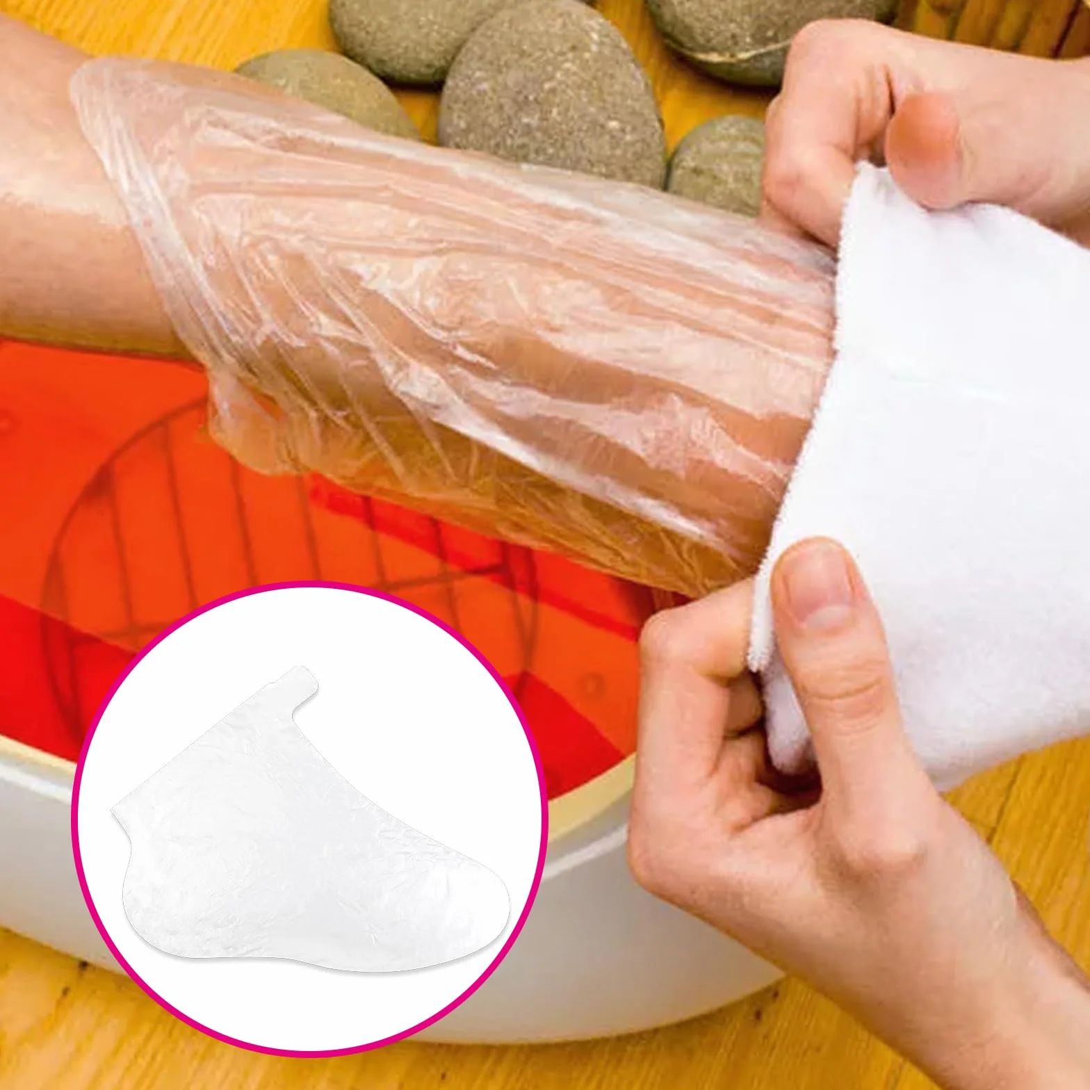 Forros de cera de parafina desechables para pies y manos, bolsas de plástico grandes y gruesas