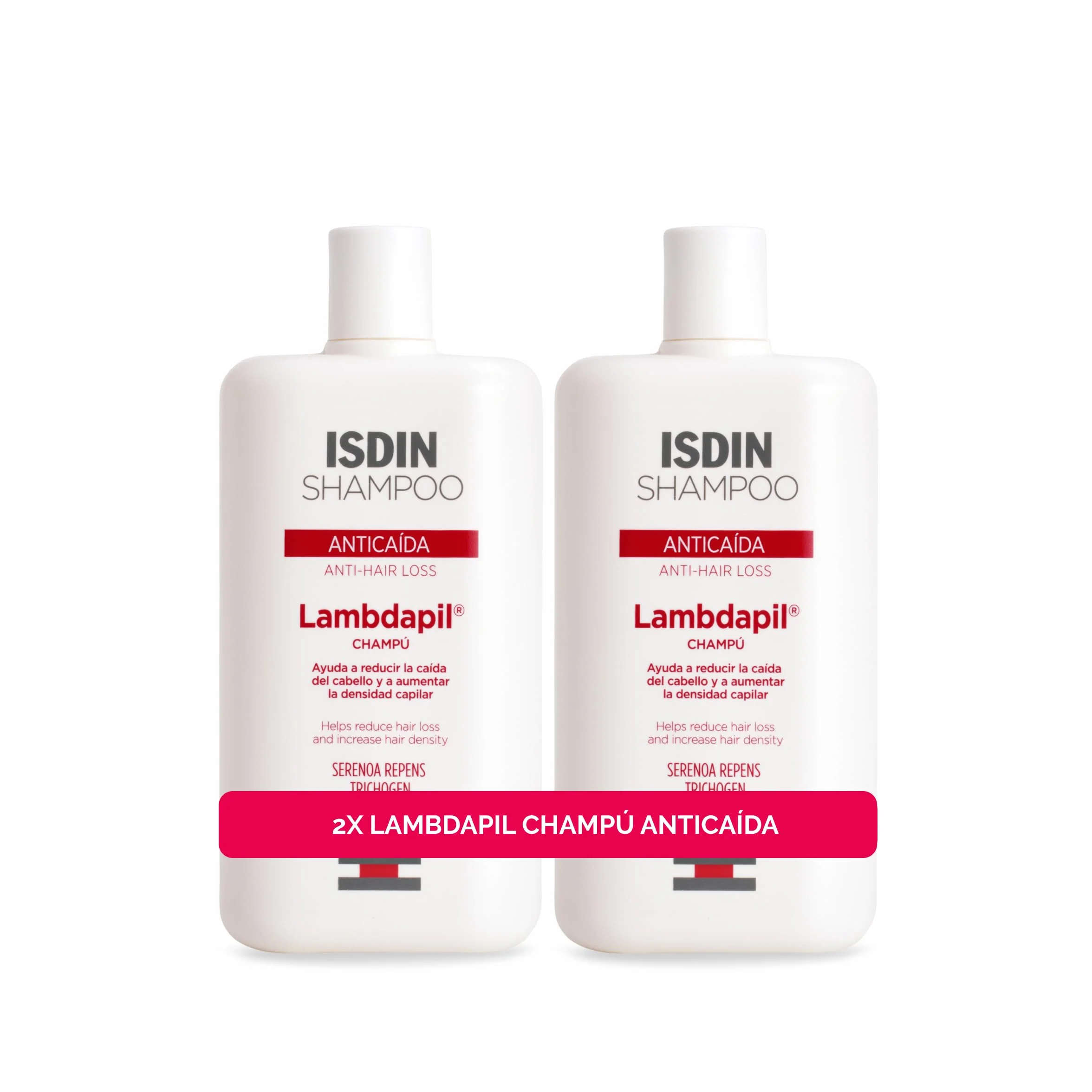 Lambdapil Champú Anticaída 400 ml Pack x2, Reduce Caída Excesiva y Aumenta Densidad
