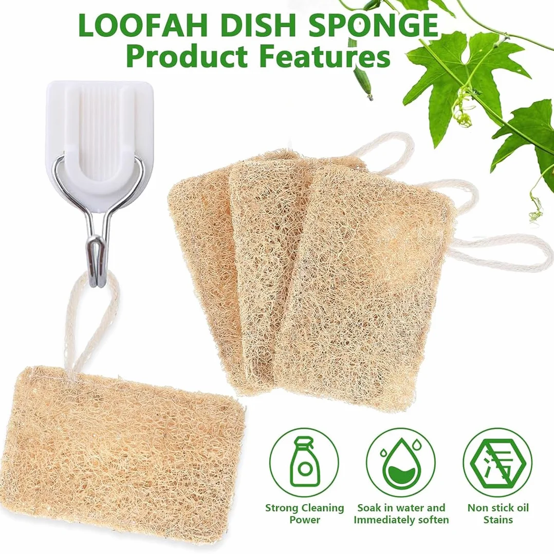 Estropajos biodegradables de luffa natural para cocina