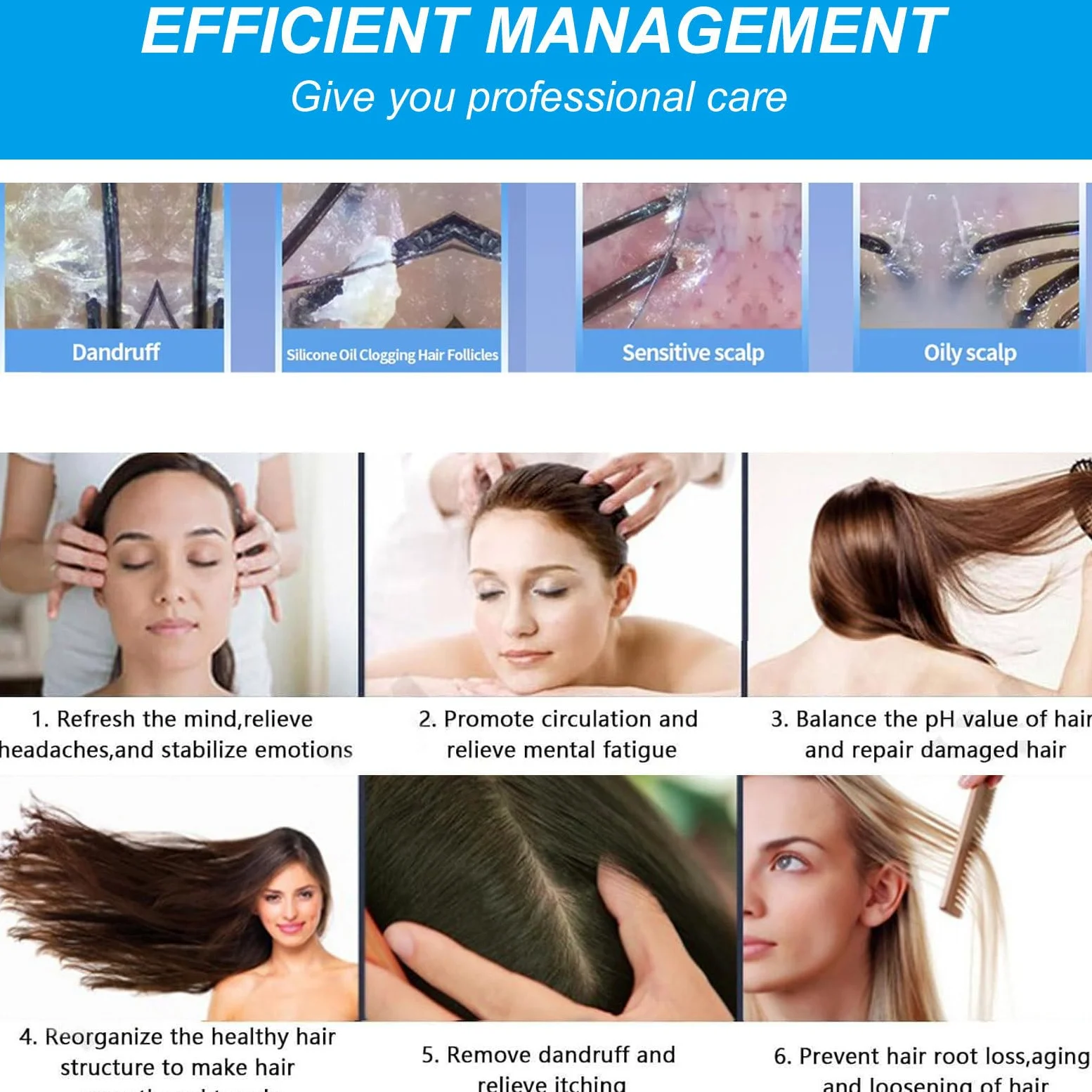 Instrumento Profesional Para El Manejo De La Cabeza, Dispositivo PortáTil Para El Cuidado Del Cuero Cabelludo, Analizador MicroscóPico De 200 Aumentos De La Piel Y El Cabello, Blanco