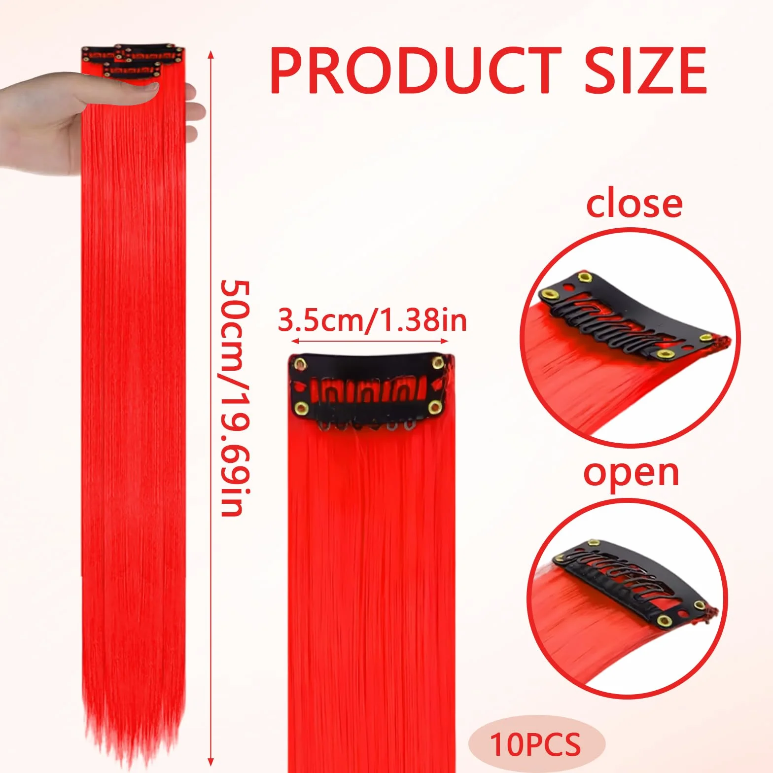 Extensiones De Clip De Pelo Natural rojo Mechas Pelos Fiesta Resaltar Rayas De Colores Regalo De Cosplay