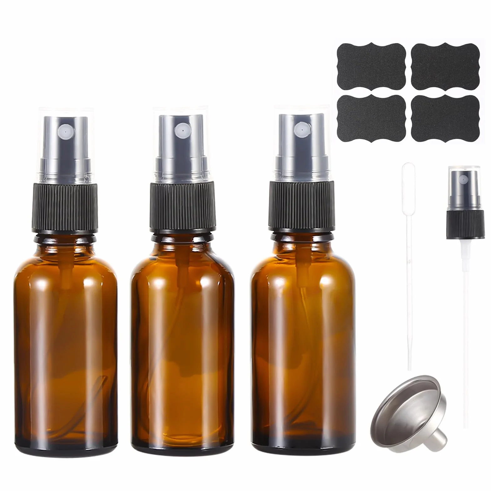Perfume botellas 30 ml cristal ámbar juego 3